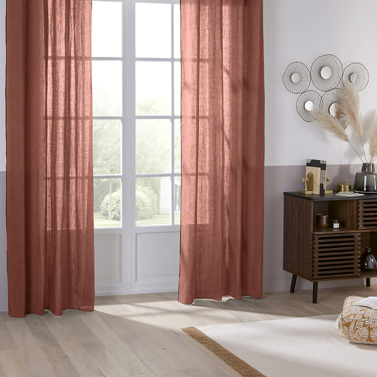 Curtain "Linah" Terracotta pink, 130x260 cm