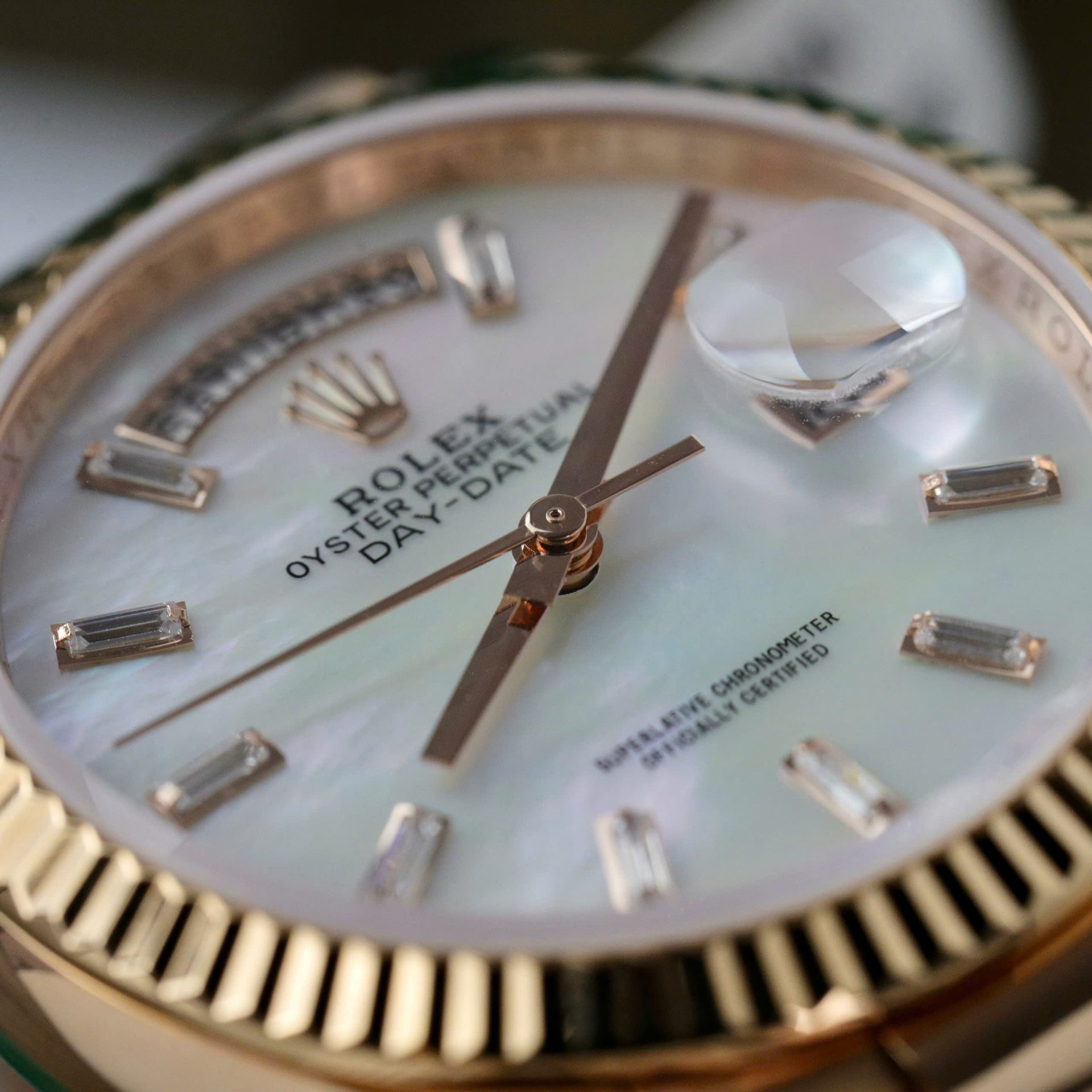 Rolex Day-Date Dial Mother Of Pearl Best Replica Watch Custom Gold Wrapped 36mm - Top club