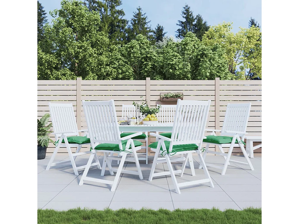Coussins de chaise lot de 6 vert 40x40x7 cm tissu oxford