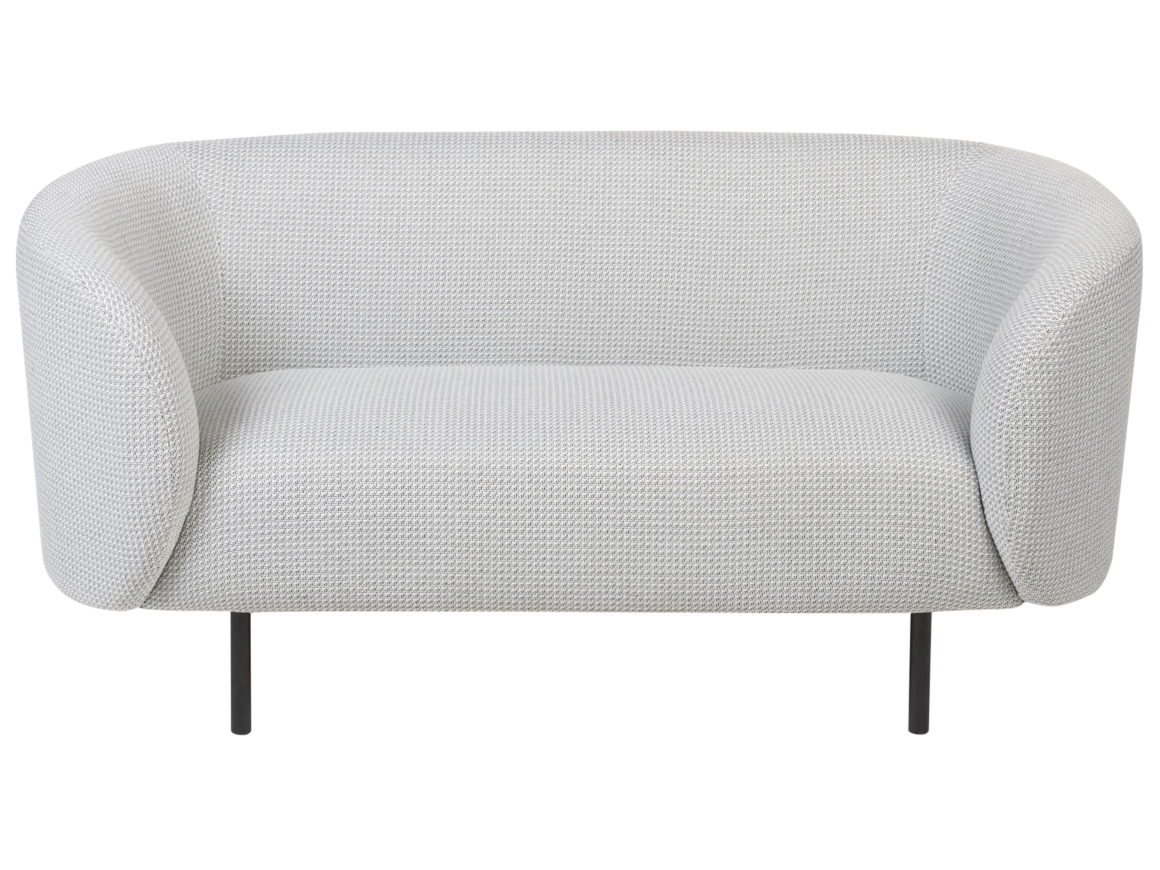 Sofa 2 Seater LOEN Fabric Black/ White