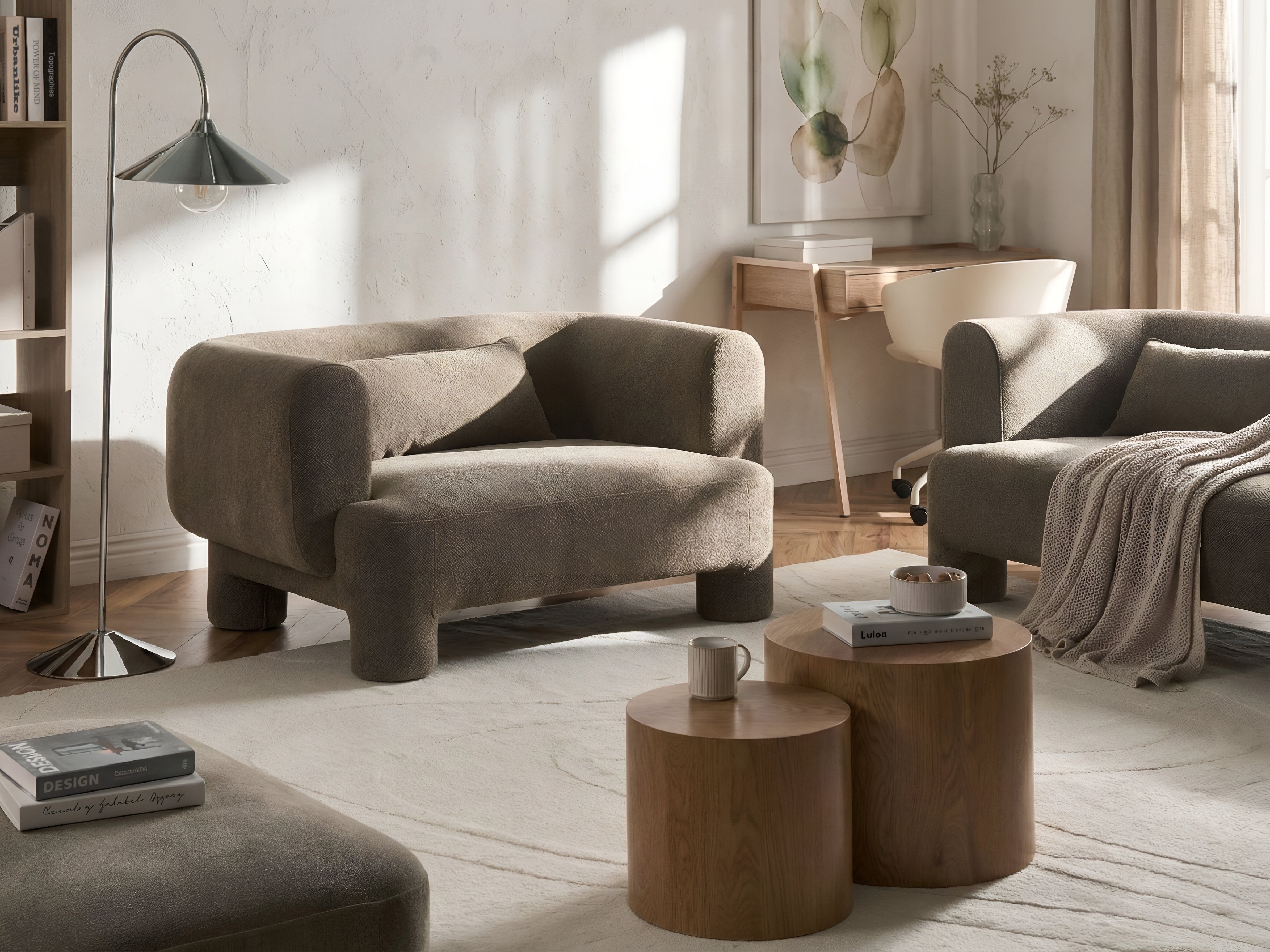 Sofa 2 Seater HOGBO Fabric Brown
