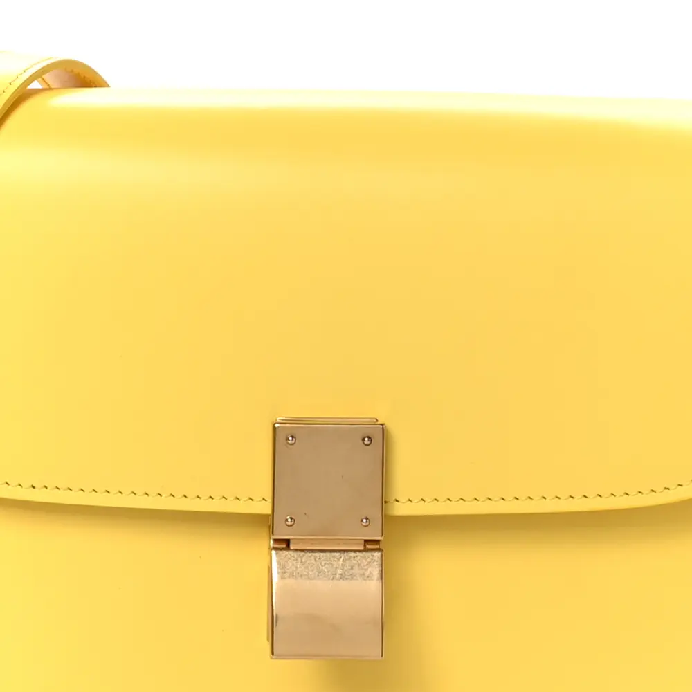 Celine Replica Handbags – Yellow Box Leather Small Teen Design1:1High-quality replica