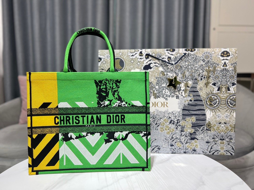 Christian Dior Large Dior Book Tote Green, For Women, Women’s Handbags 16.5in/42cm CD1:1High-quality replica