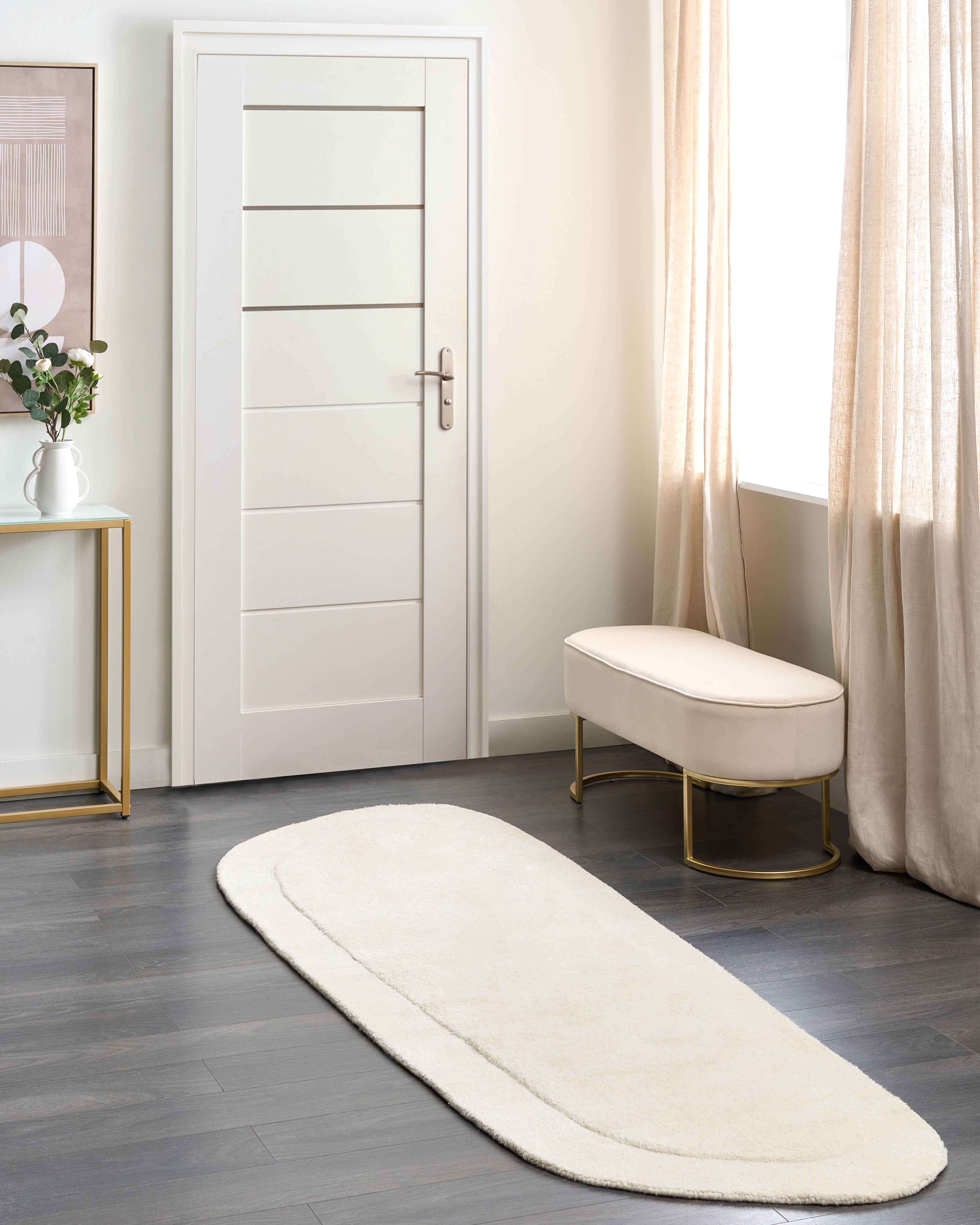 Rug BERANI Light Beige 80 x 250 cm Viscose