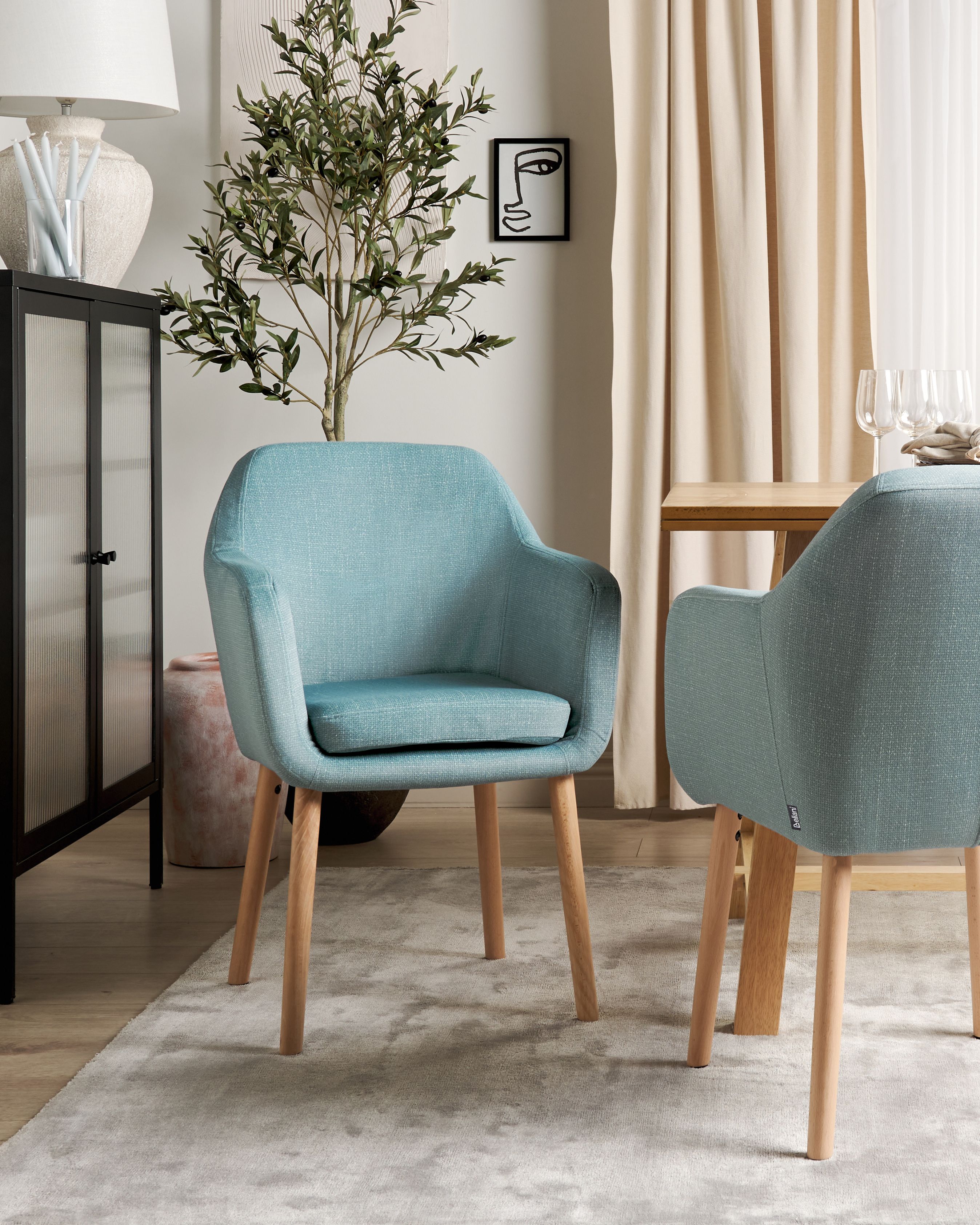 Dining Chair YORKVILLE II Velvet Light Blue