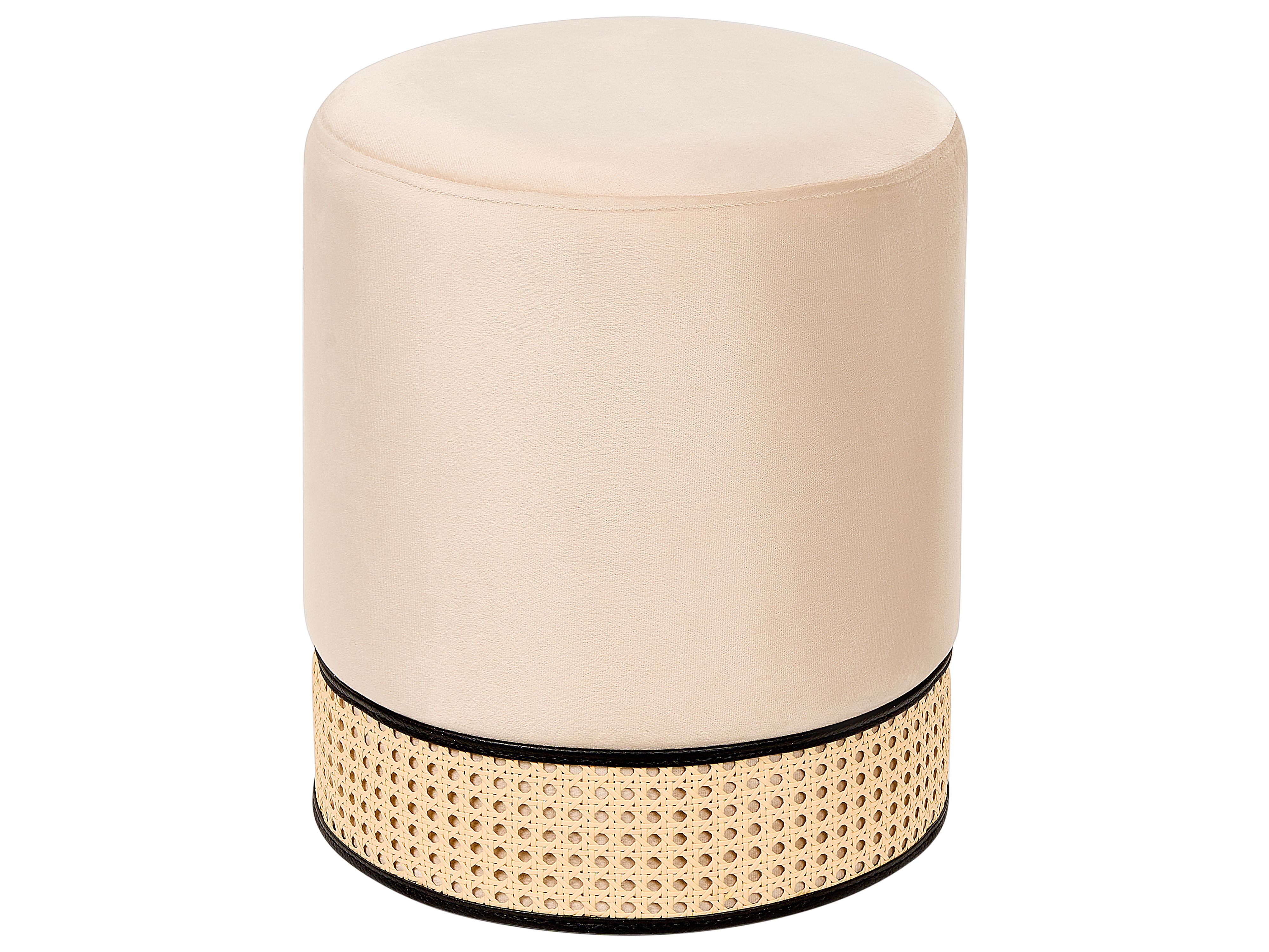 Pouffe YANKTON Velvet Light Beige