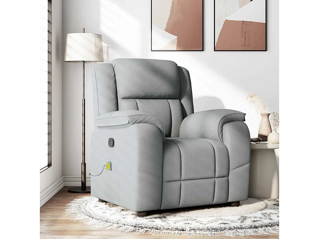 Fauteuil inclinable-Chaise de relax-Fauteuil de Massage Gris clair Tissu SHL1761