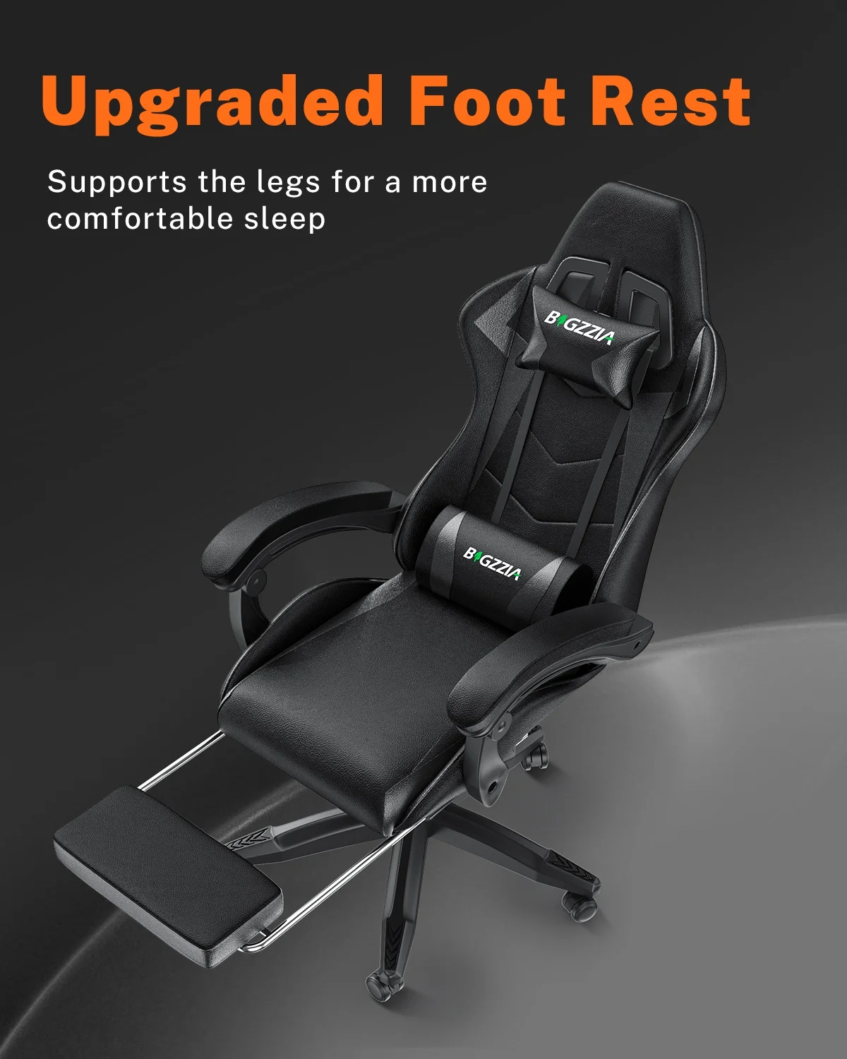 Bigzzia Gaming Chair with Footrest, Gaming Chair for Adult with Headrest and Lumbar Support,Red - Image 37