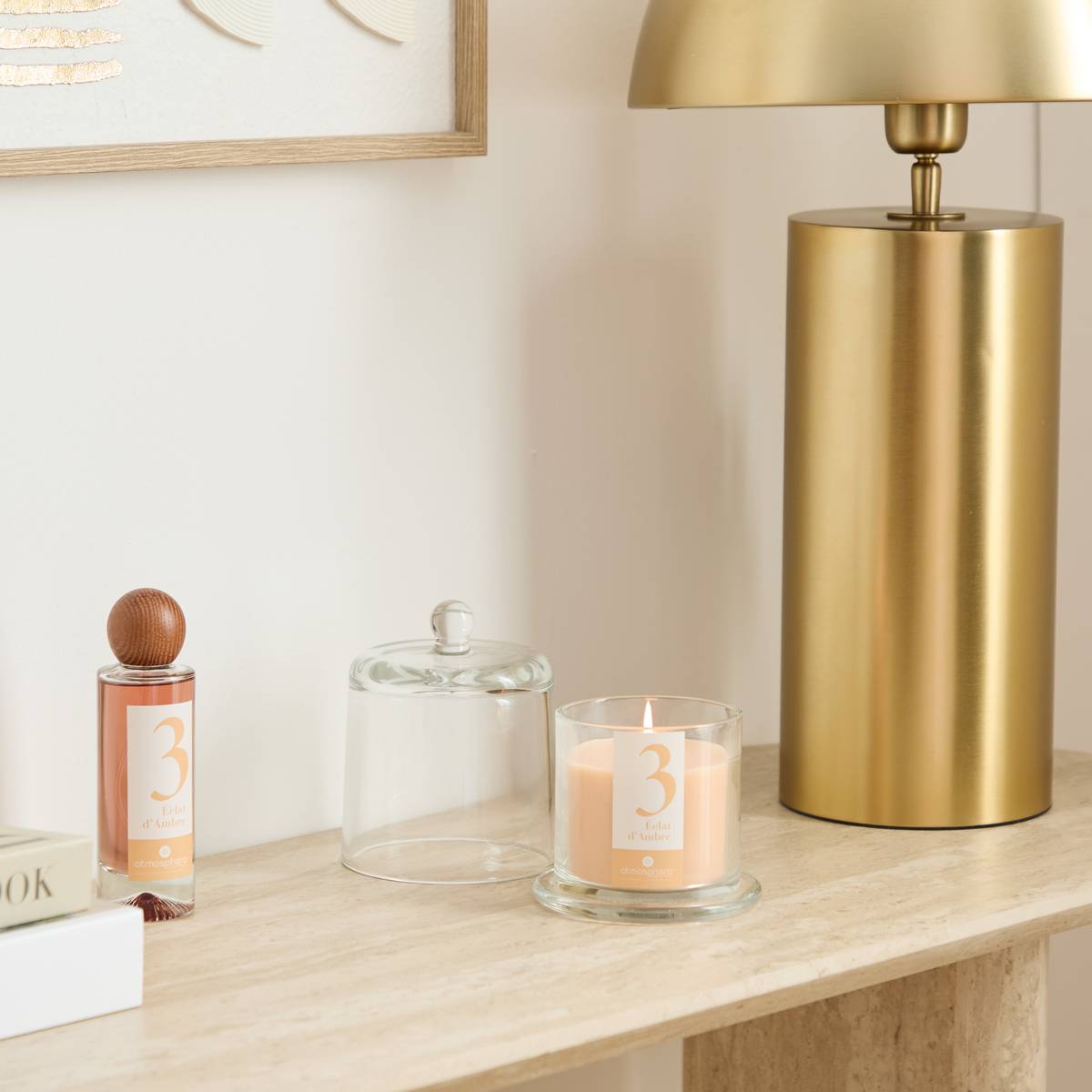 Scented Candle "Numia" Woody Scent, Amber, 240g