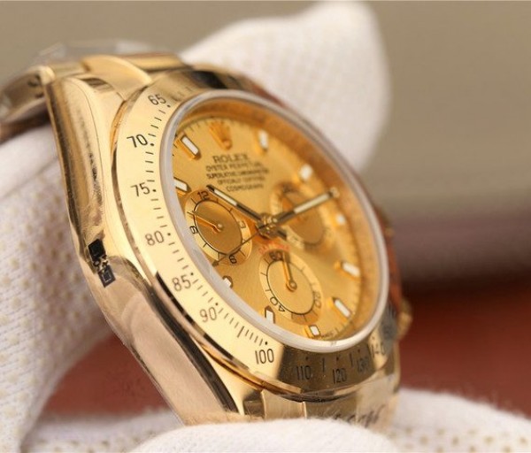 Replica Rolex Daytona YG Yellow Gold Dial BP YG Bracelet A7750 - Elite Watch Atelier