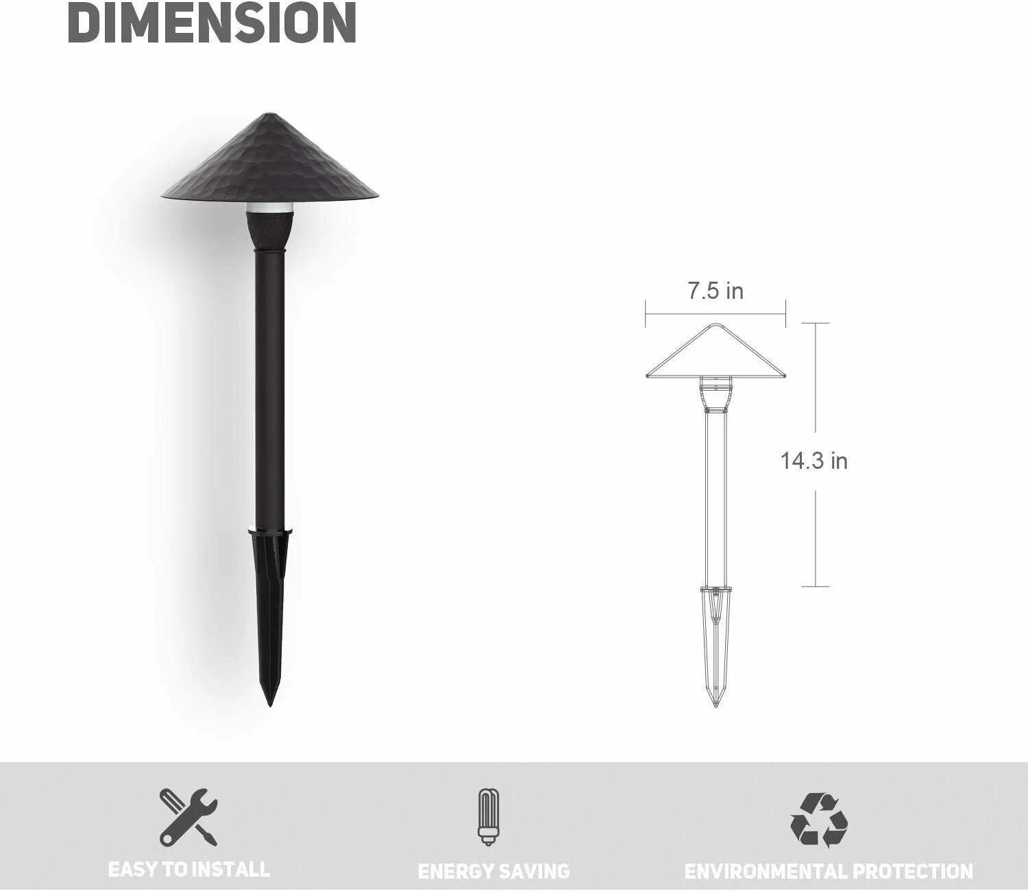 Malibu 1 Watt LED Low Voltage Landscape Lighting Metal Garden Light for Yard Lawn Pathway GardenNon-Corrosive Outdoor 8PACK 8406-9111-08