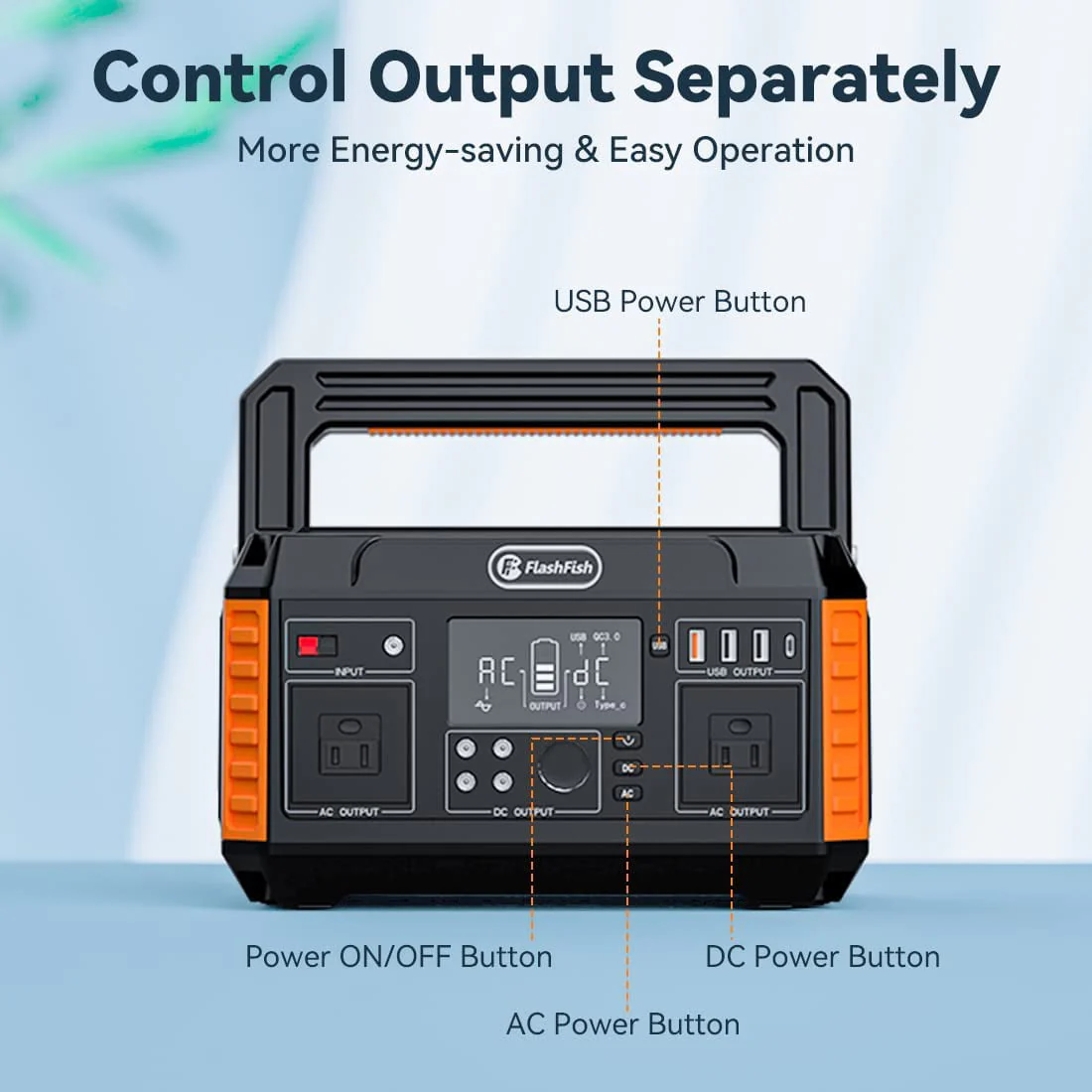 Flashfish 560W Portable Power Station, 520Wh/140400mAh Solar Generator for CPAP Machine Outdoor RV/Van Camping Blackout Emergency - Image 3