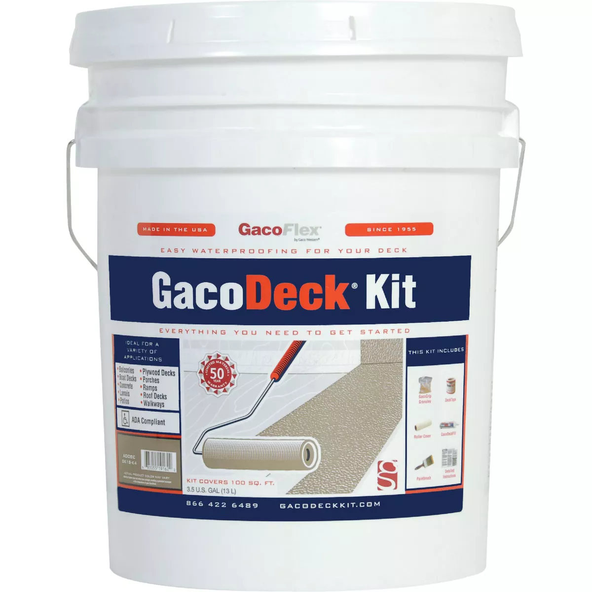 GacoDeck Adobe Elastomeric Deck Coating, 3.5 Gal. Kit,