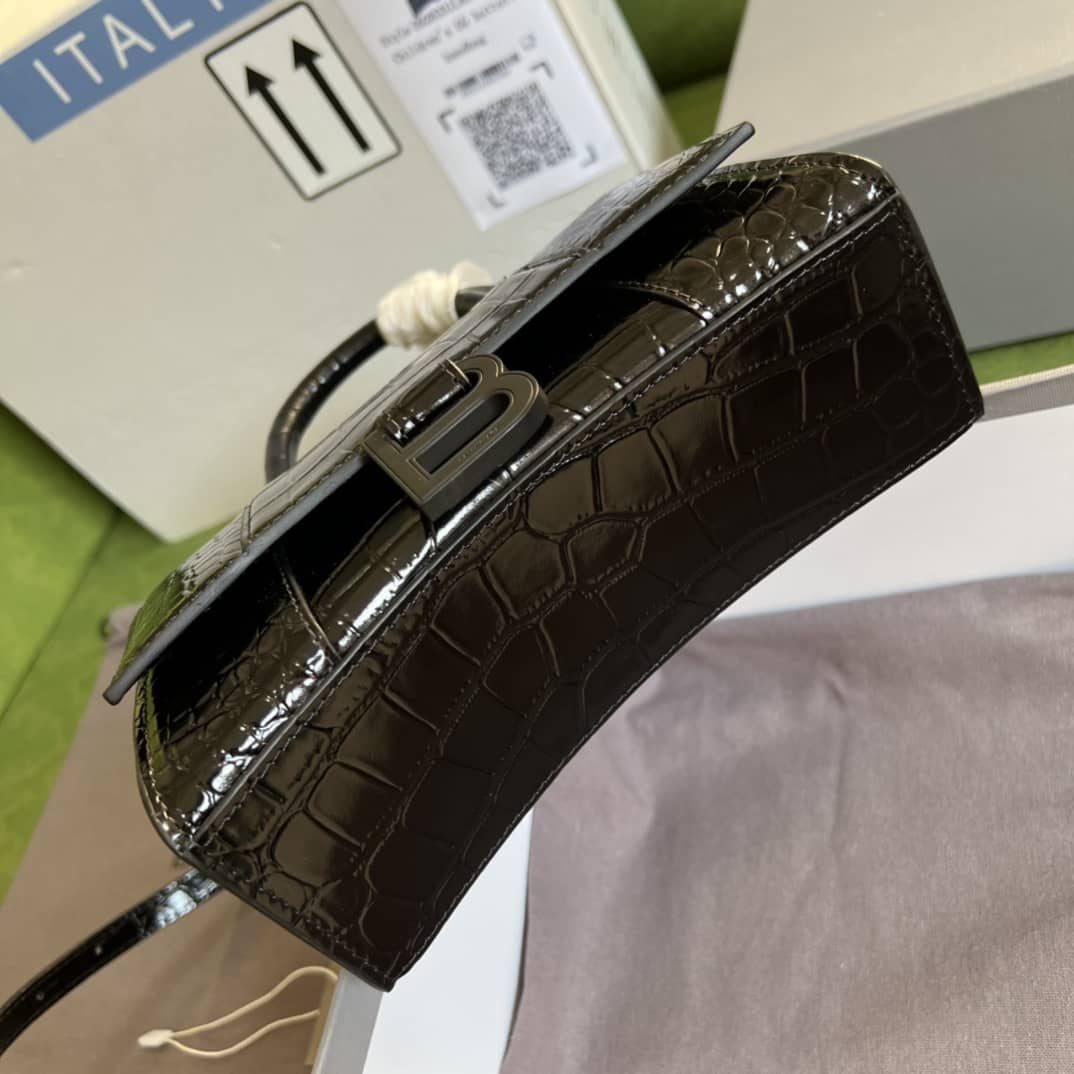 Balenciaga Hourglass Leather Top Handle Replica Bag - Replicaclubs