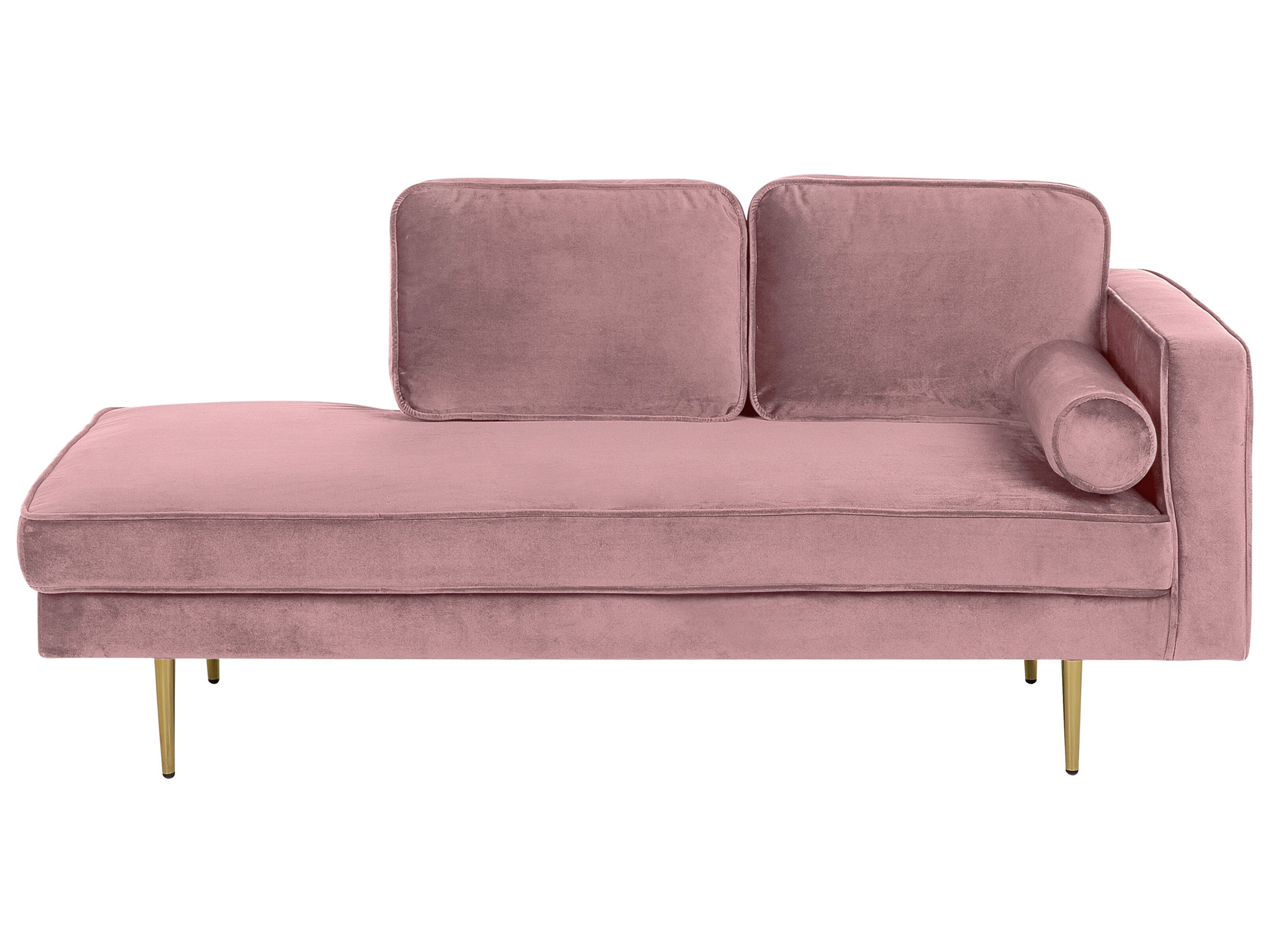 Right-Hand Chaise Lounge MIRAMAS Velvet Pink