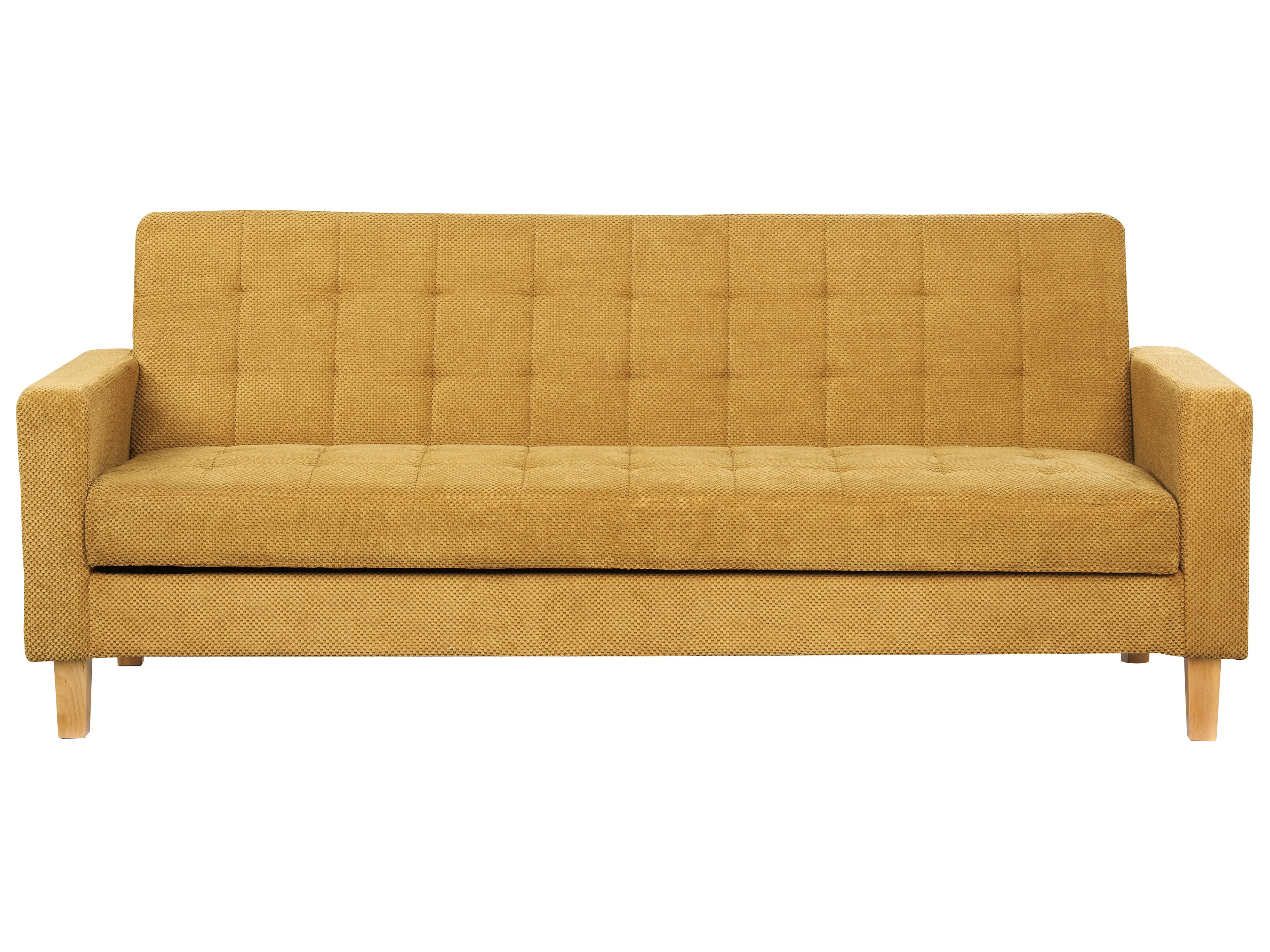 Sofa Bed 3 Seater VEHKOO Fabric Mustard