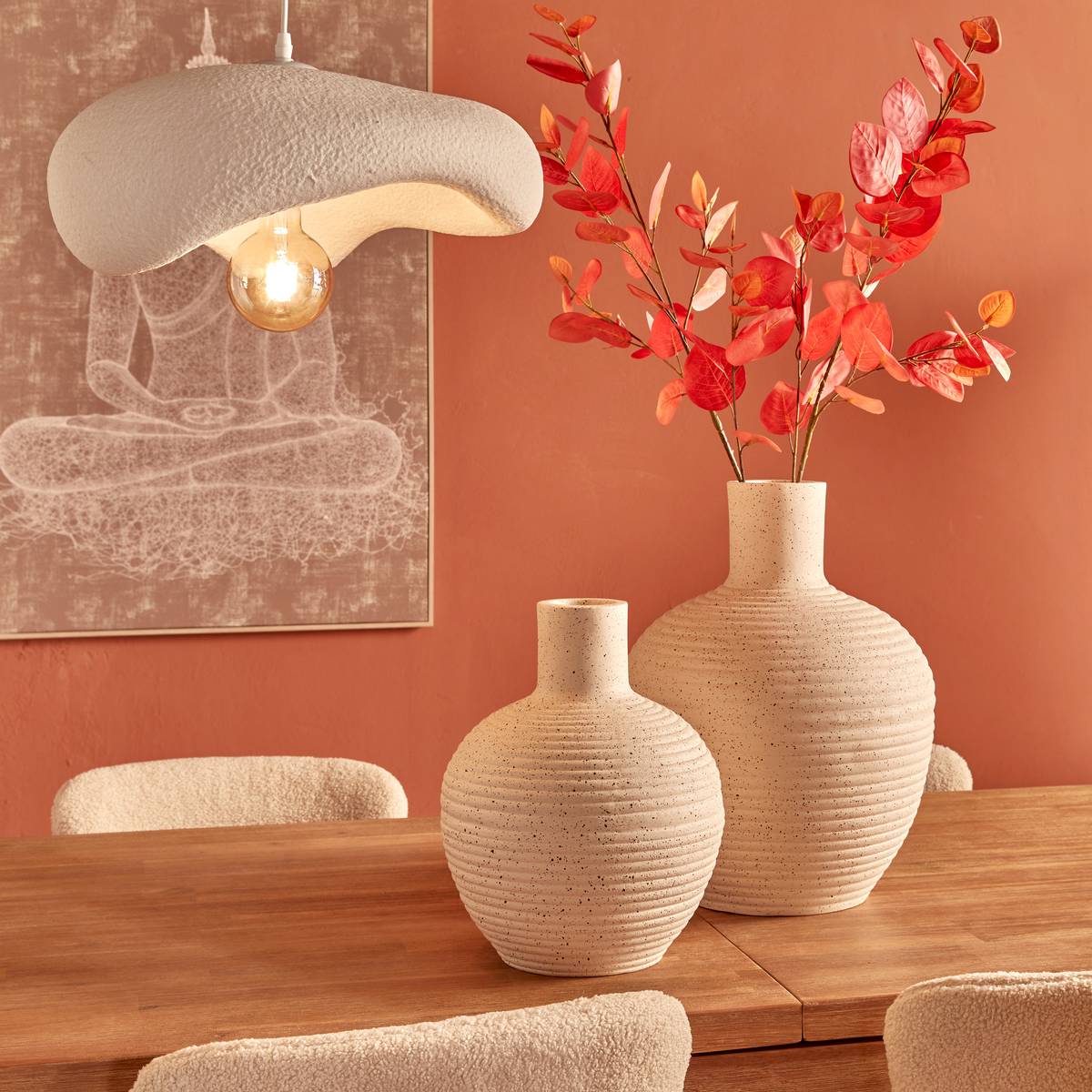 Vase "Ted" White, H.43 cm