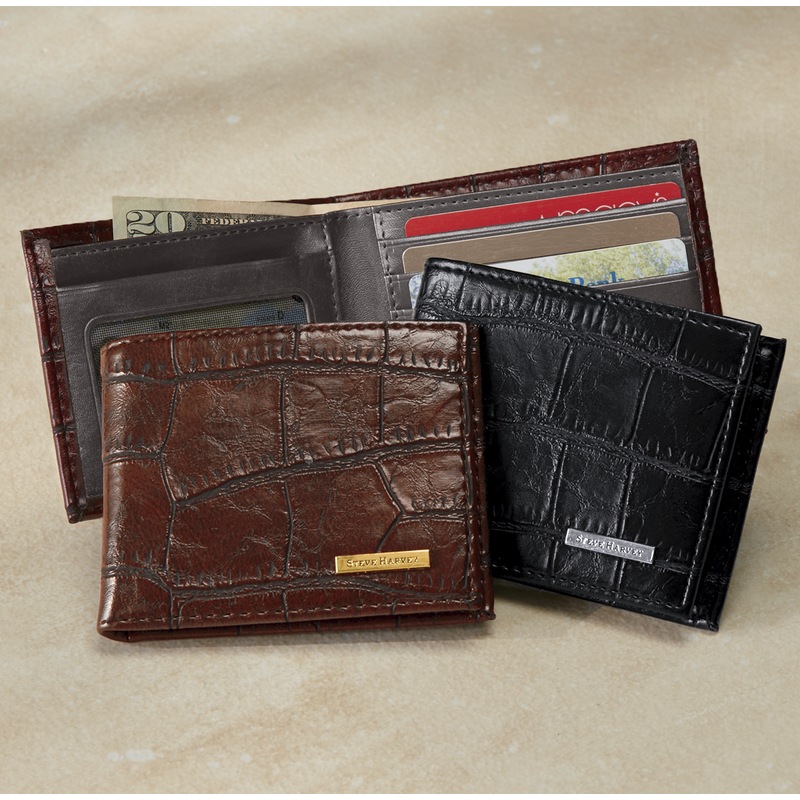 Croco Bi-Fold Wallet by Steve Harvey - MIDNIGHT VELVET CATALOG