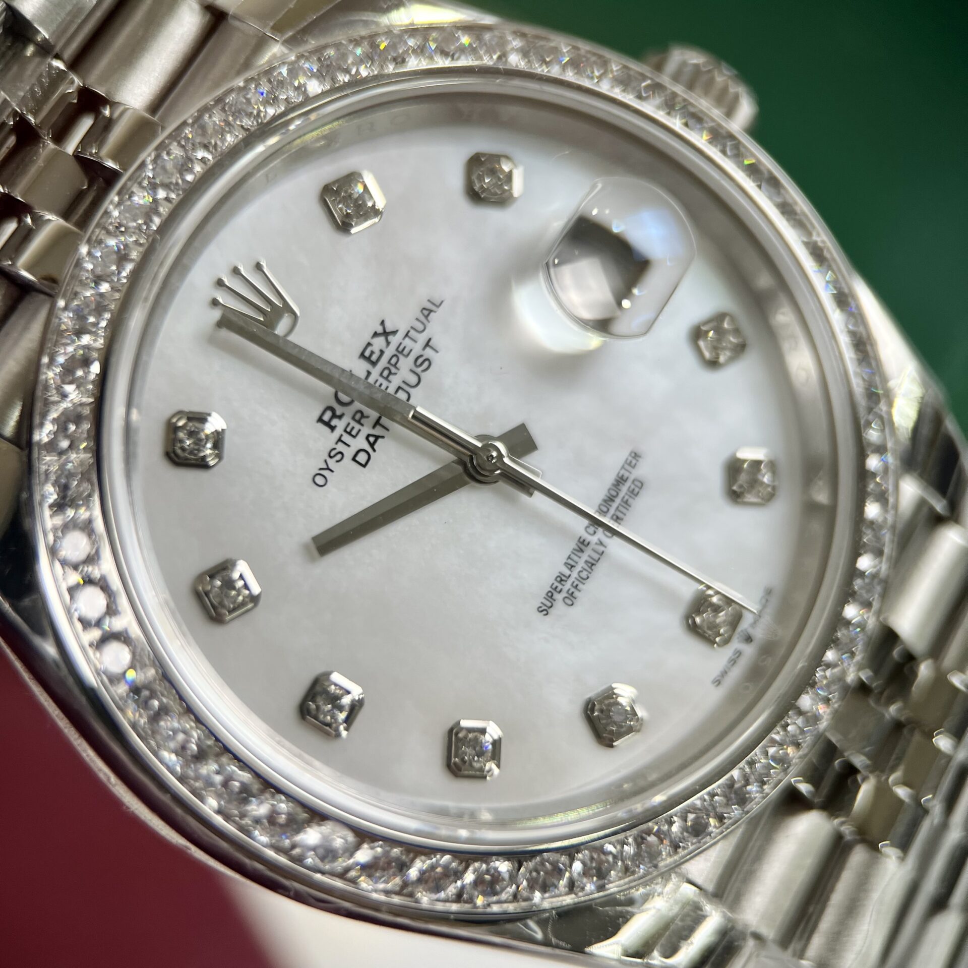 Rolex Replica 11 Watch DateJust Mother of Pearl Dial With Diamonds Bezel EW Factory 36-41mm - Elite Watch Atelier