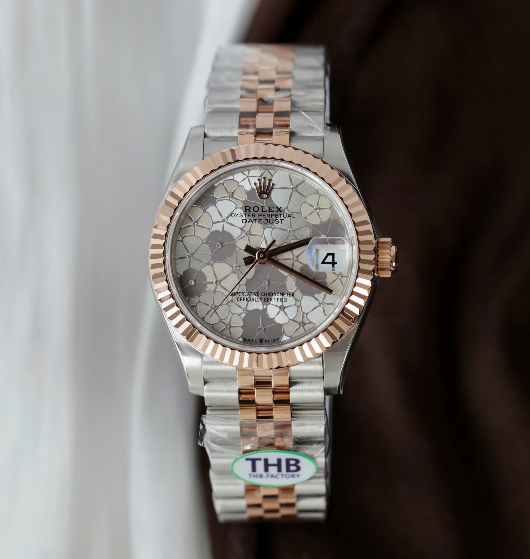Rolex DateJust Best Replica Watch Women Flower Dial Jubilee Strap THB Factory 31mm - Elite Watch Atelier