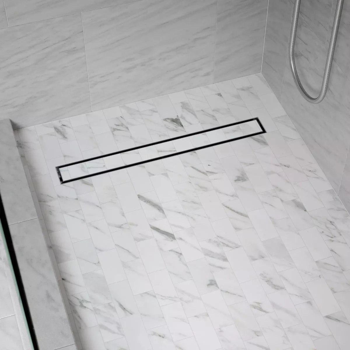 B&K 24 In. Linear Shower Drain Tile-In Grate Brushed Nickel