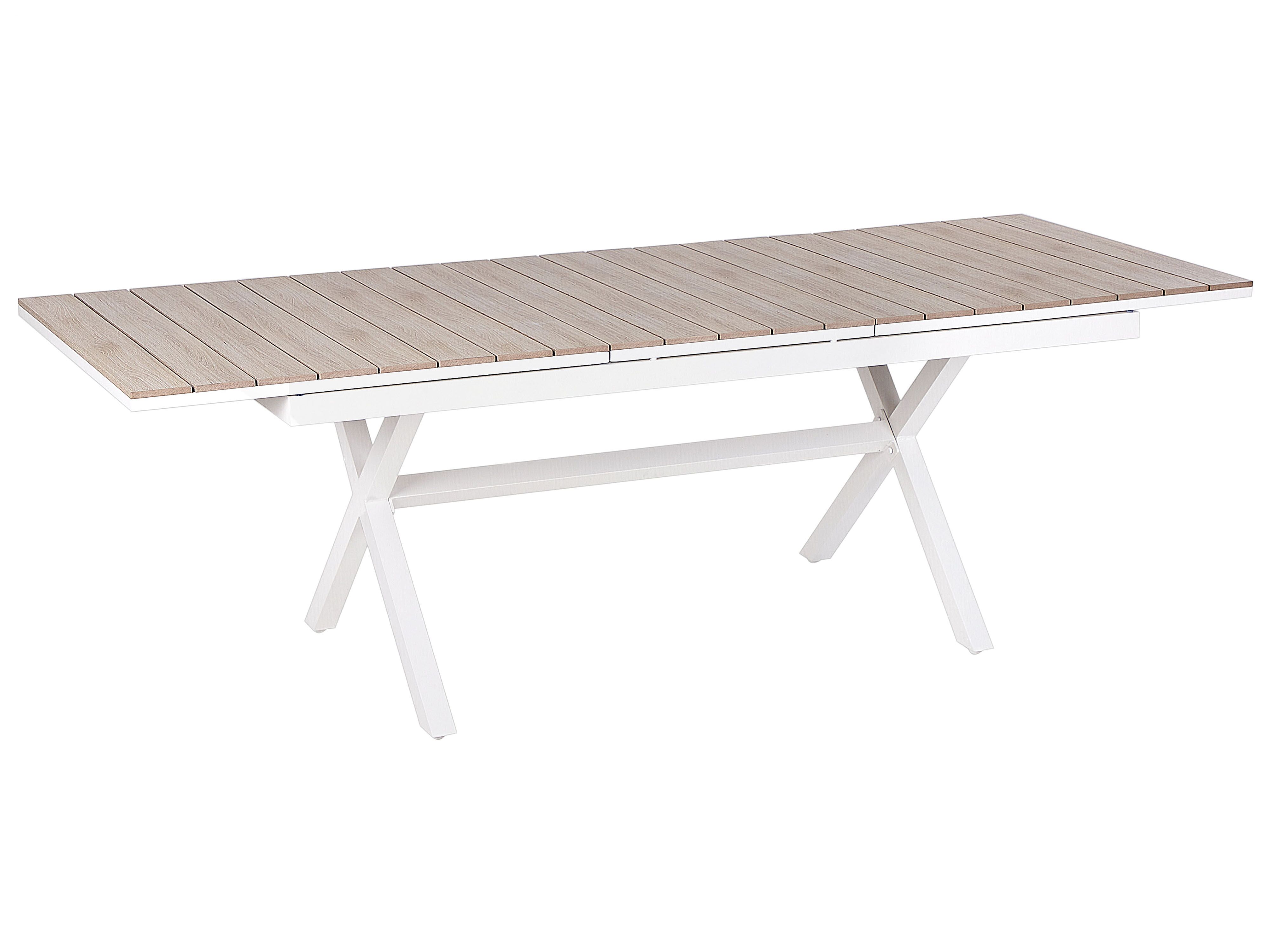 Extending Garden Dining Table FANES 184/242 cm 90 cm Metal White