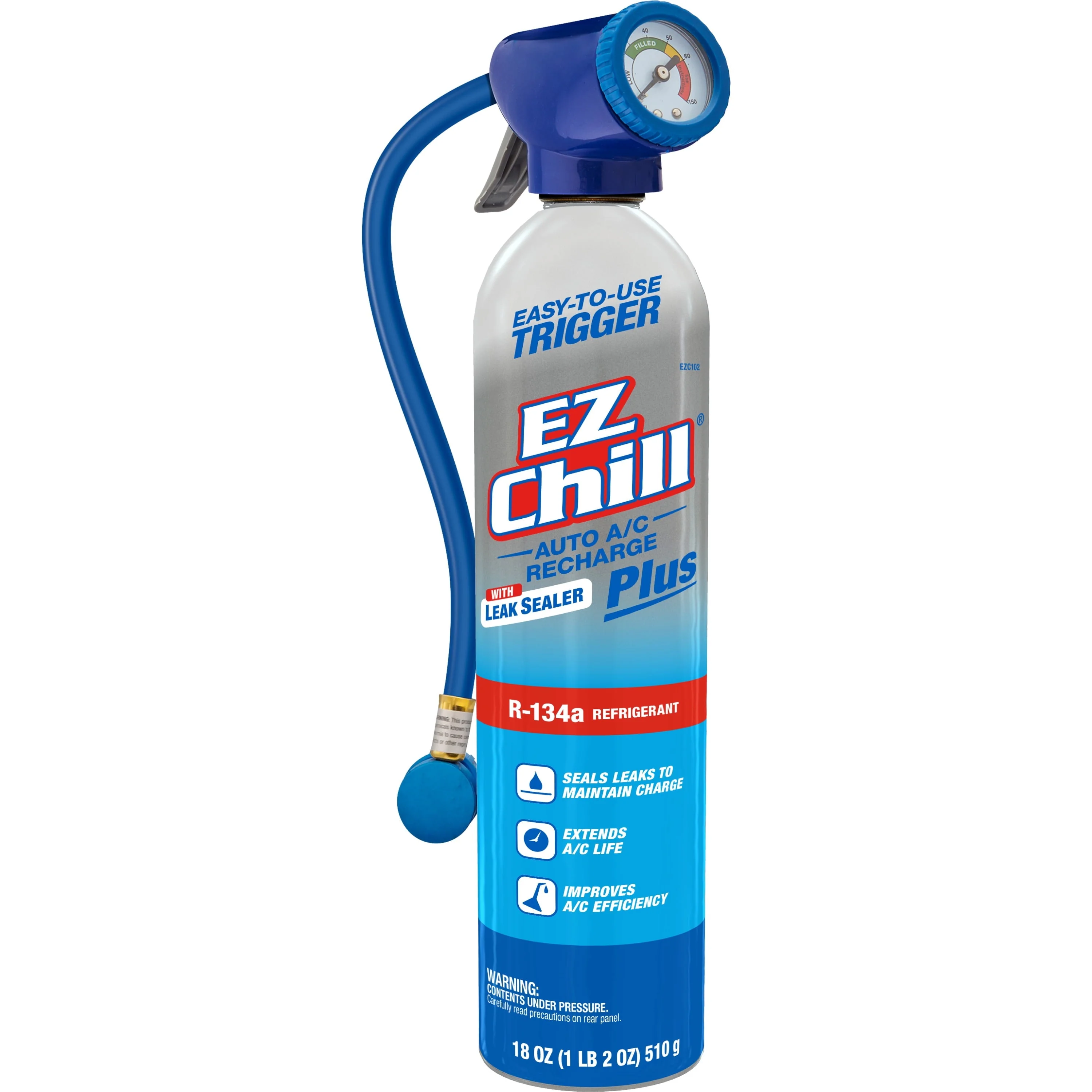 EZ Chill R-134a Auto AC Recharge Kit with Leak Sealer Plus - 18 OZ - Image 9