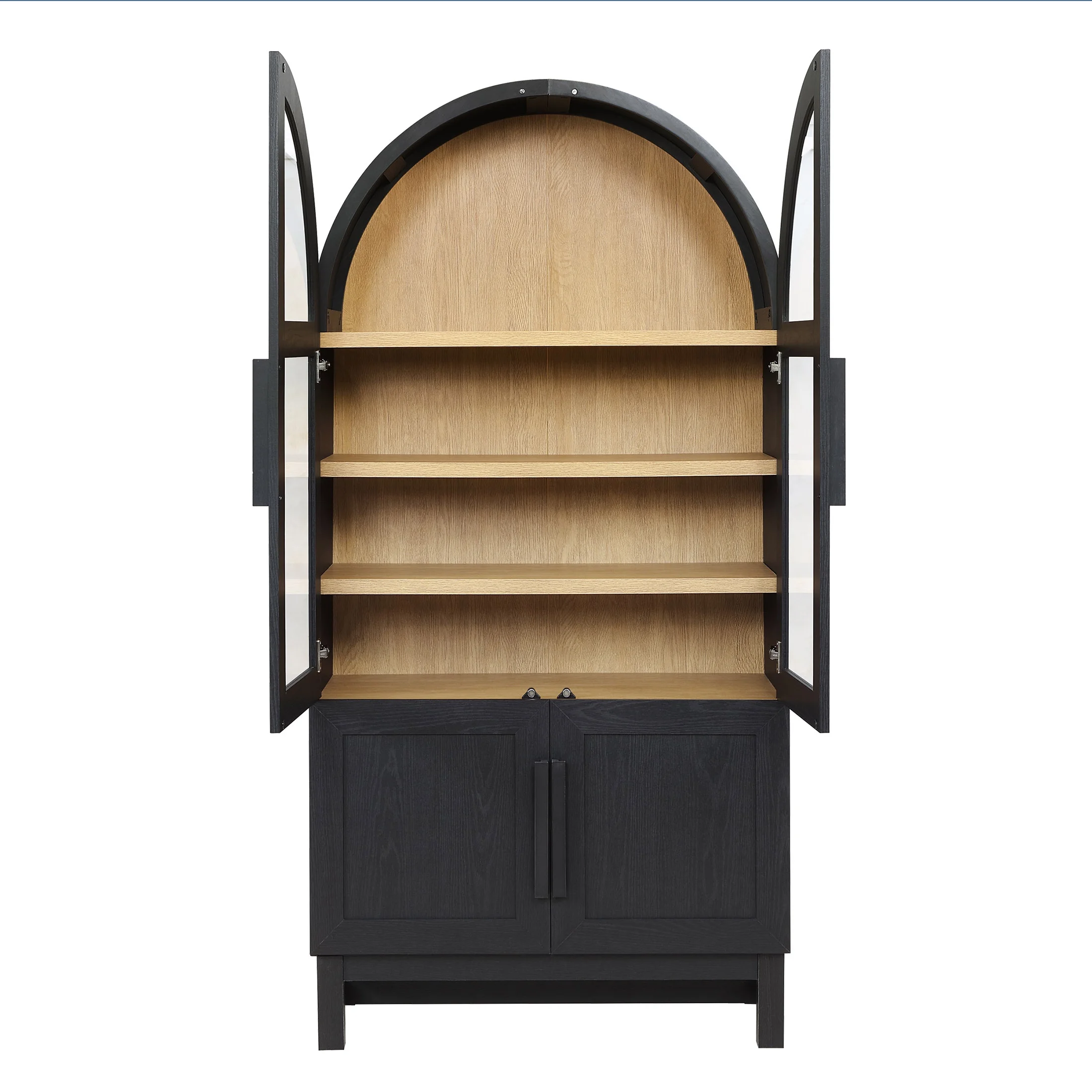 Better Homes & Gardens Juliet Kitchen Rounded Arch Cabinet, Rich Black - Image 9