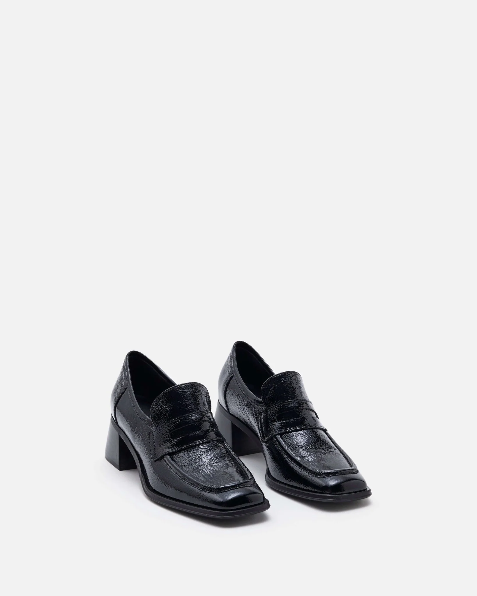 MOCASSINS FRAN/CRK - En cuir craquelé à talons noir