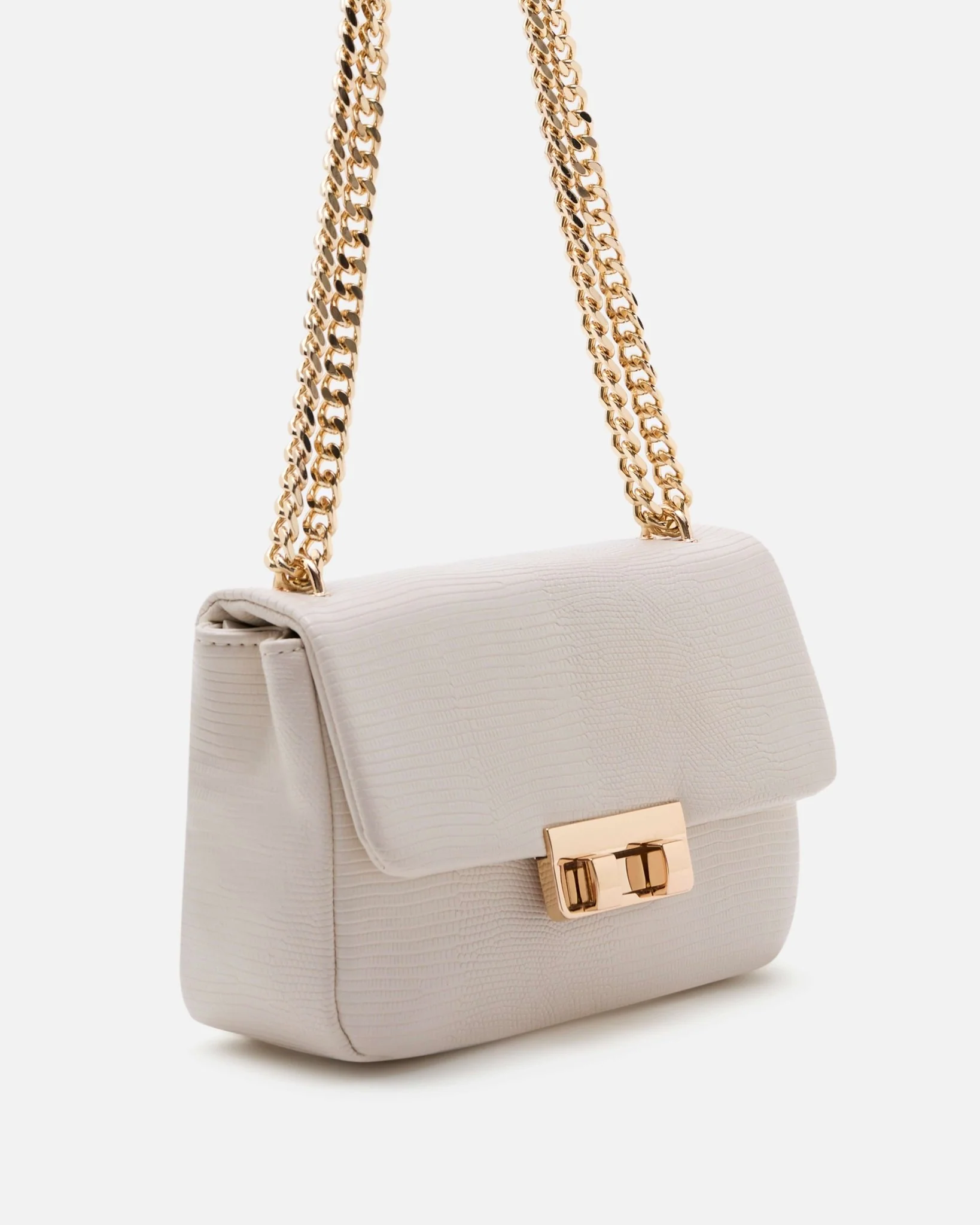 SAC JANET/PYT - Bandoulière python écru