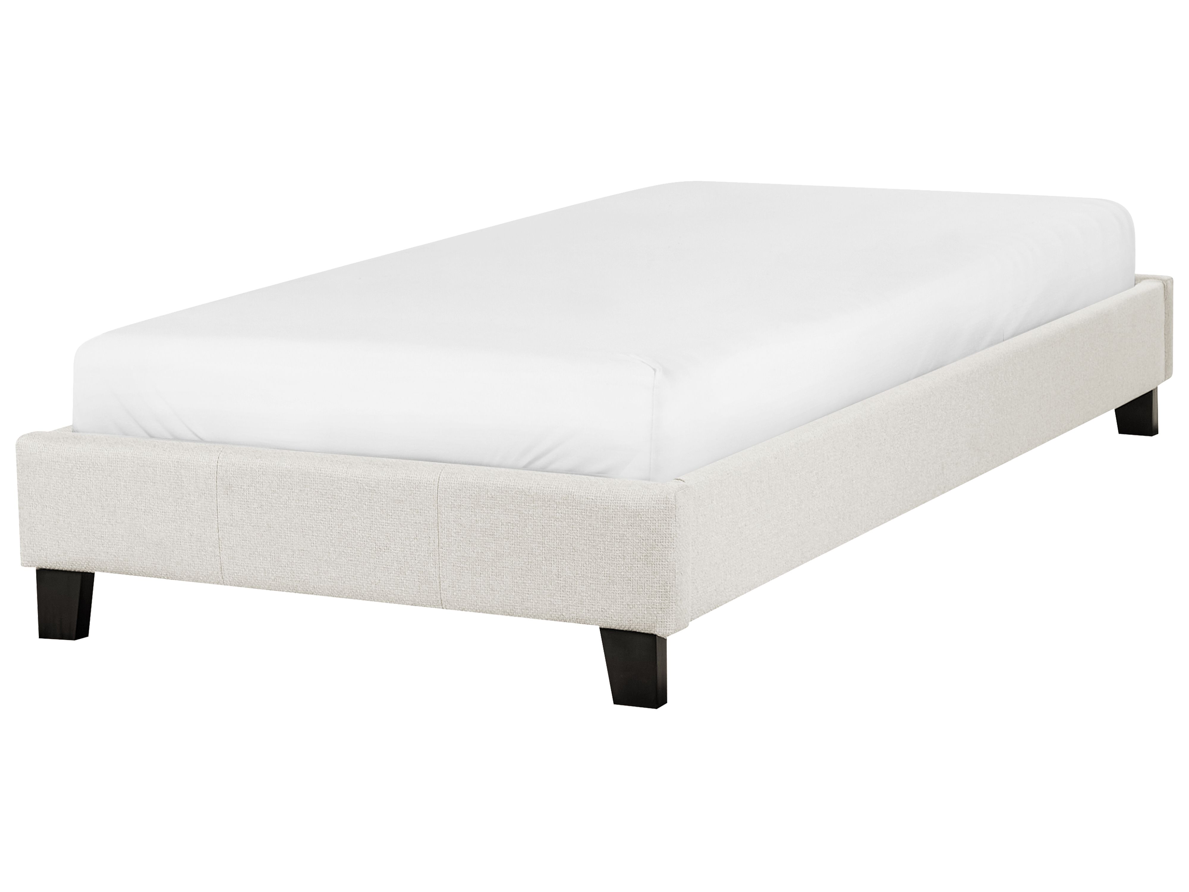 Bed without Headboard Fabric ROANNE 90 x 200 cm (EU Single) Light Beige