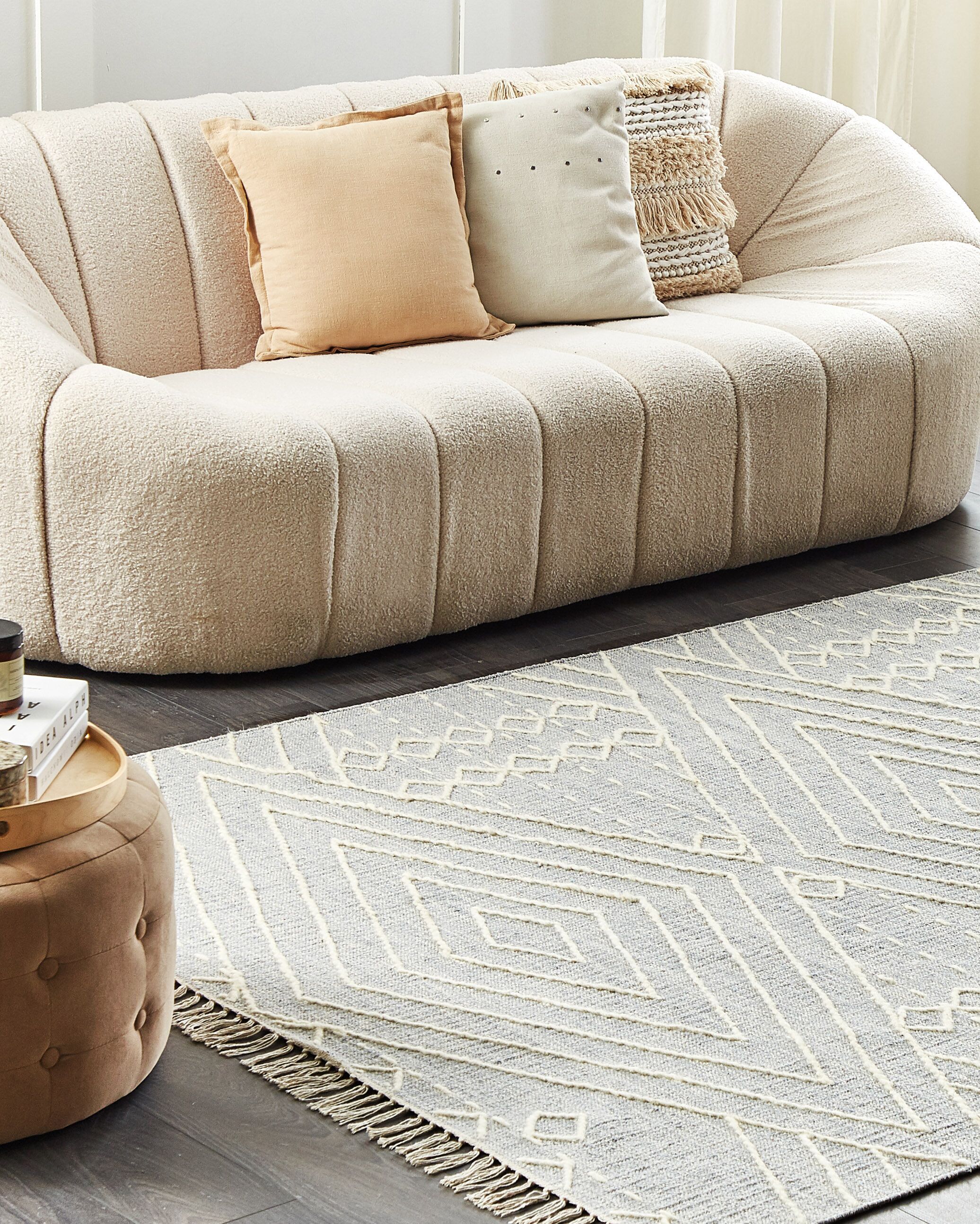 Rug KHENIFRA Light Grey 160 x 230 cm Cotton
