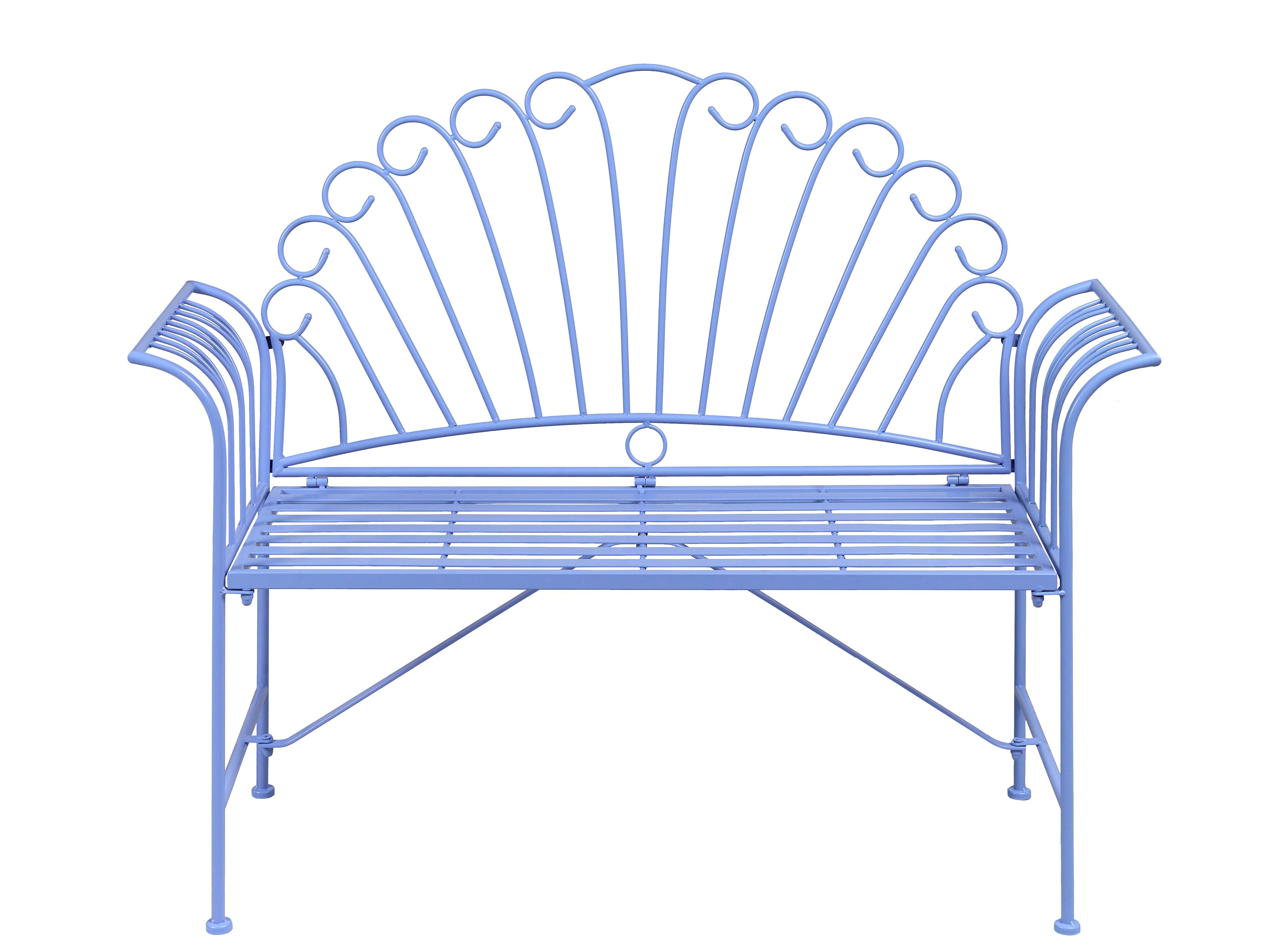 Garden Bench CAVINIA 125 cm Metal Light Blue