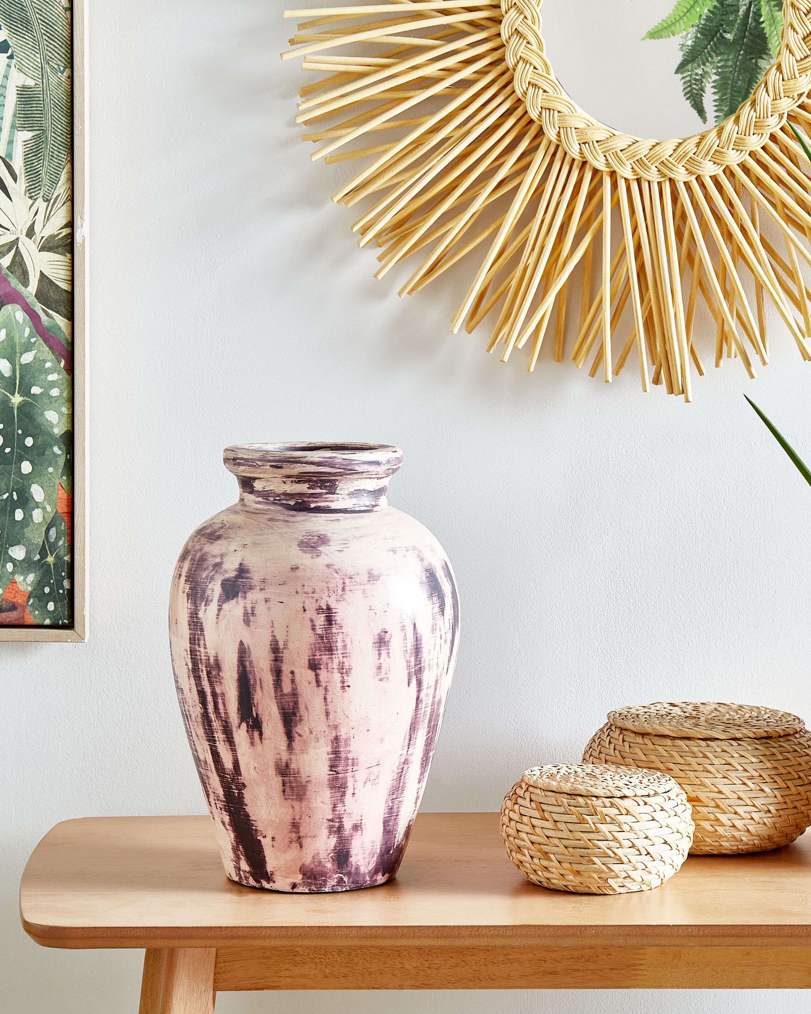 Decorative Vase AMATHUS Ceramic 34 cm Violet