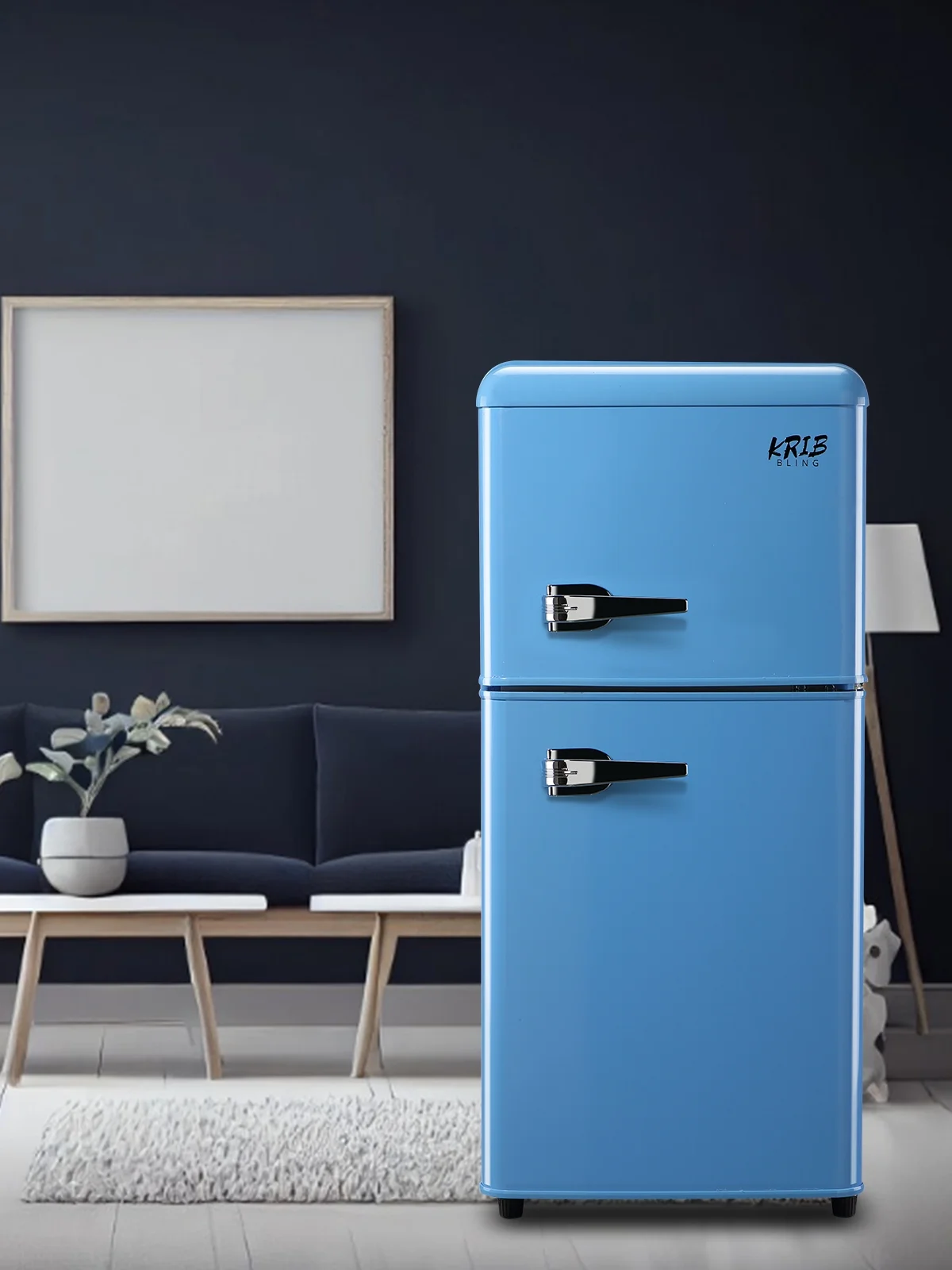 Krib B Compact Refrigerator 3.5 Cu.ft, Mini Fridge with Freezer, Modern Fridge with Dual Door, 7 Grade Temperature Adjustment, Silver - Image 25