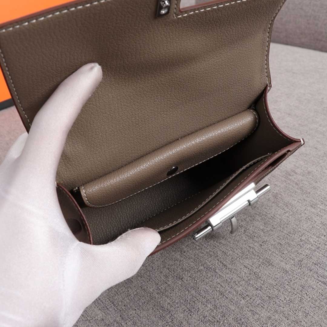 Replica Hermes Verrou Chaine Mini Bag Beige/Black/Brown1:1High-quality replica