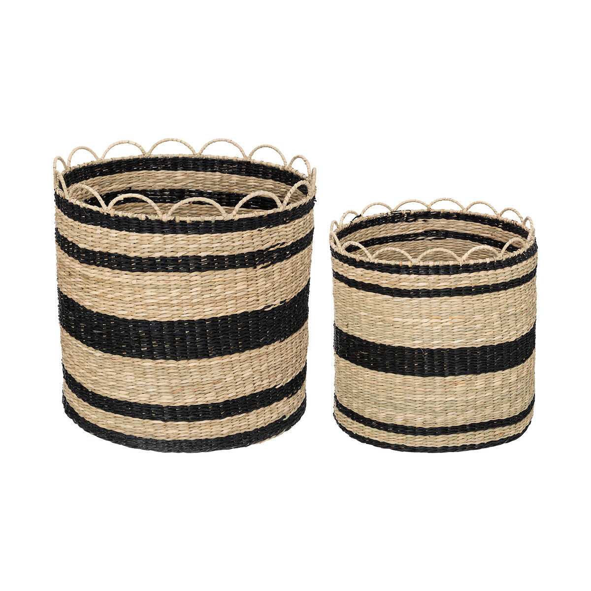 Set of 2 baskets "Jada" Sea rush & metal