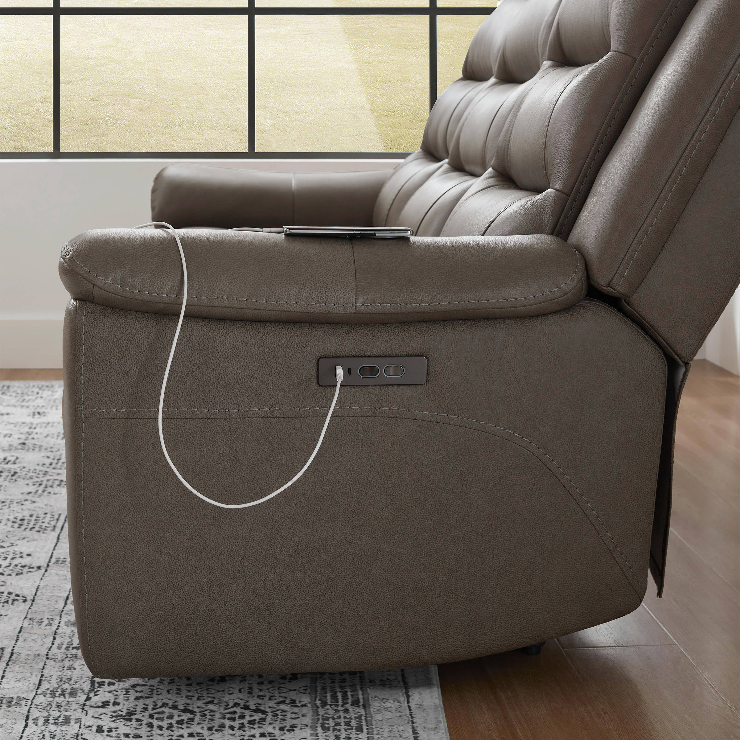 Mason Leather Power Reclining Sofa with Power Headrests - Image 8