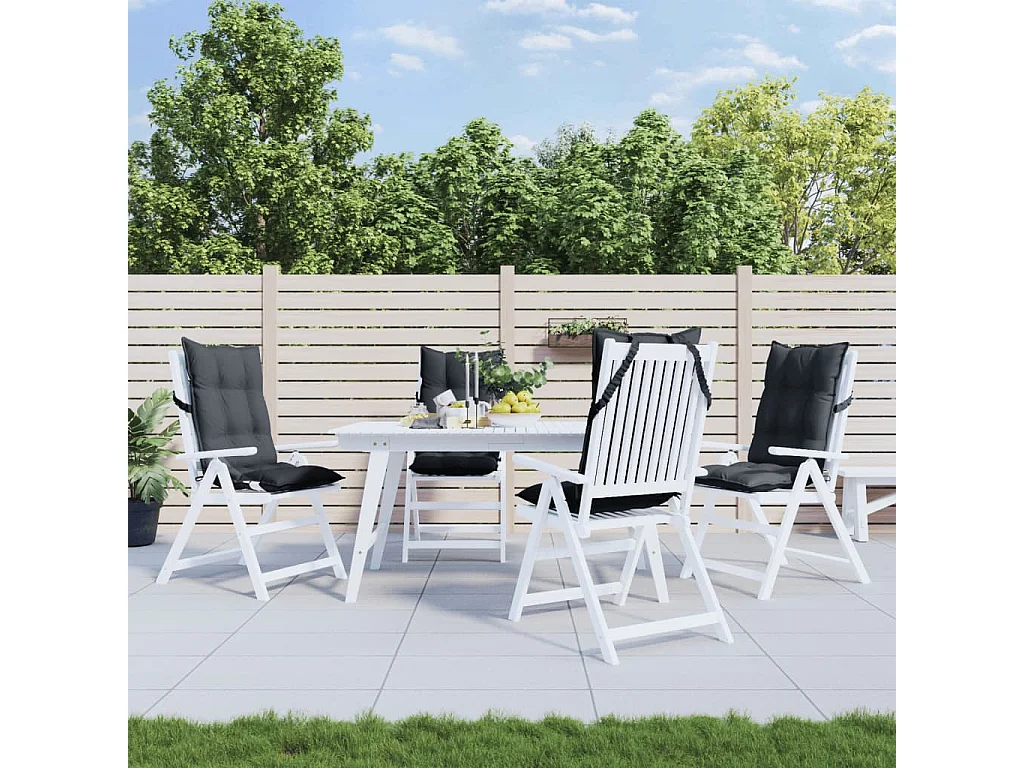 Coussins de chaise à dossier haut lot de 4 anthracite