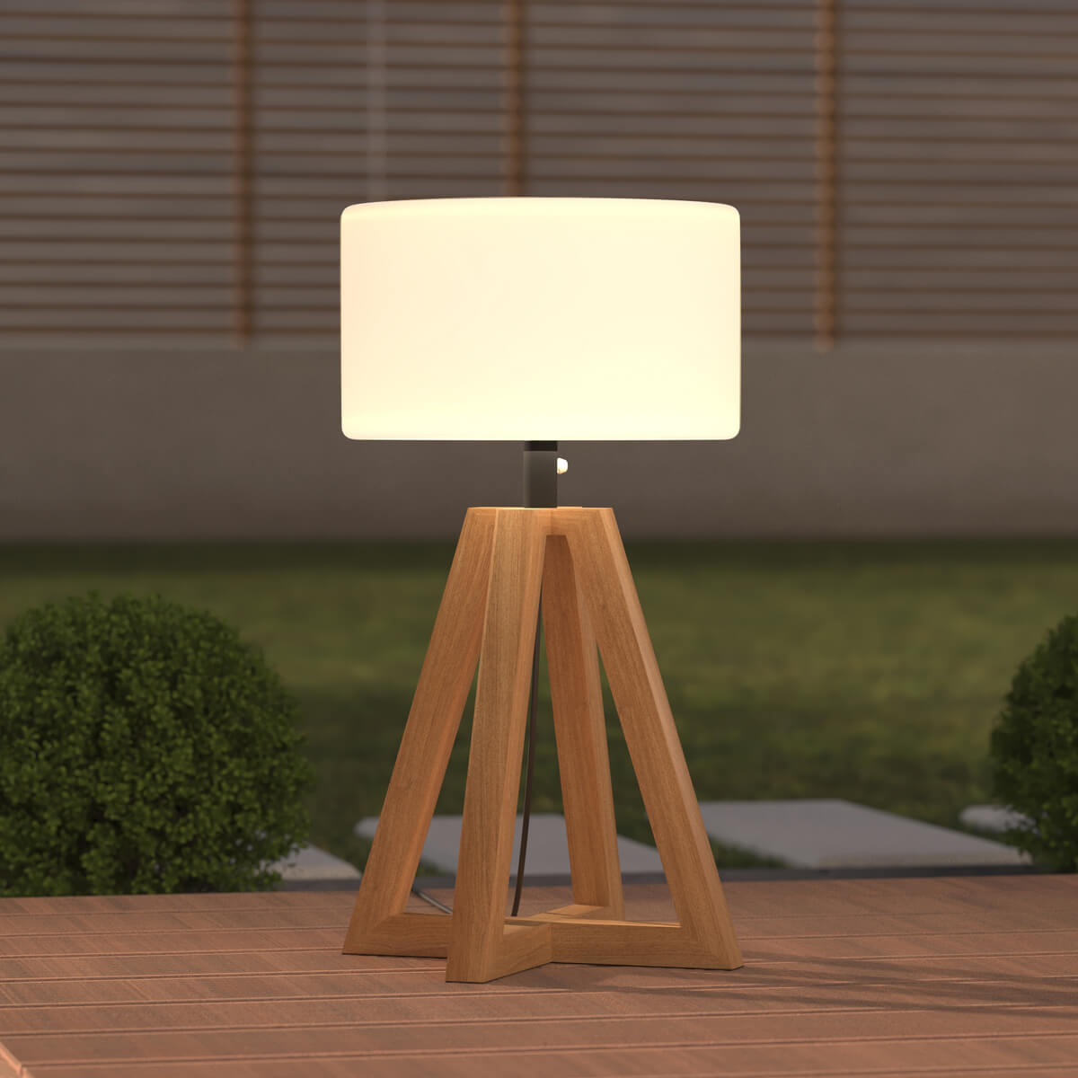 Outdoor table lamp "Matia" Acacia wood Acacia, H.59 cm