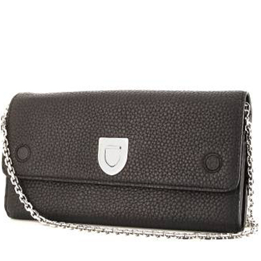 Dior Diorama Wallet on Chain handbag/clutch in black grained leather1:1High-quality replica