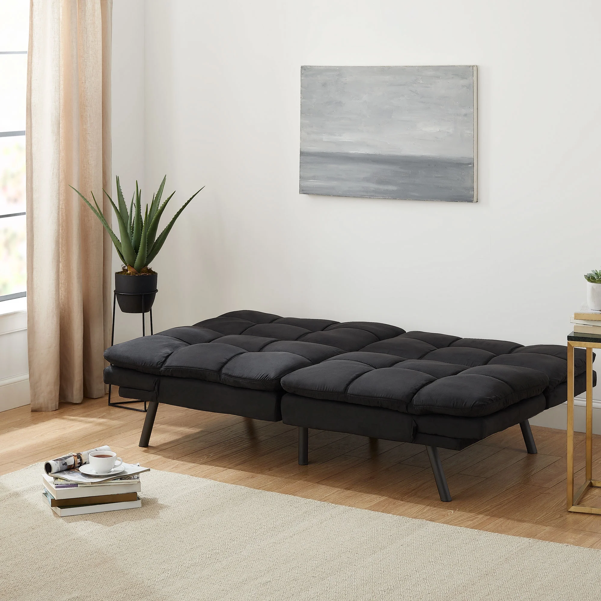Mainstays Memory Foam Futon with 72",Black - Image 2