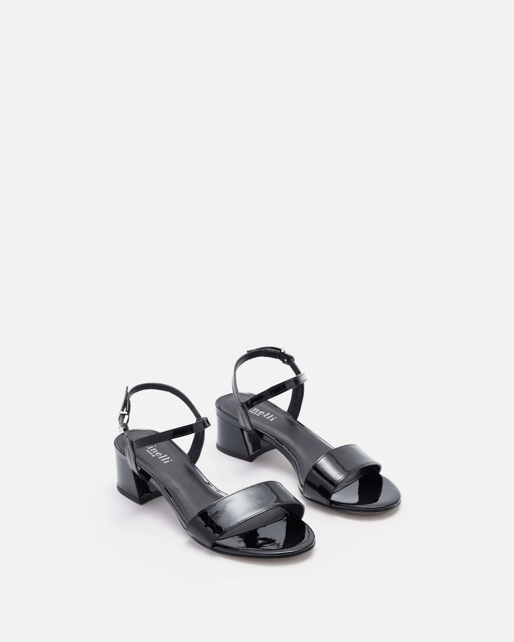 SANDALES CUSTODIA/VER NOIR - Sandales à talons carrés
