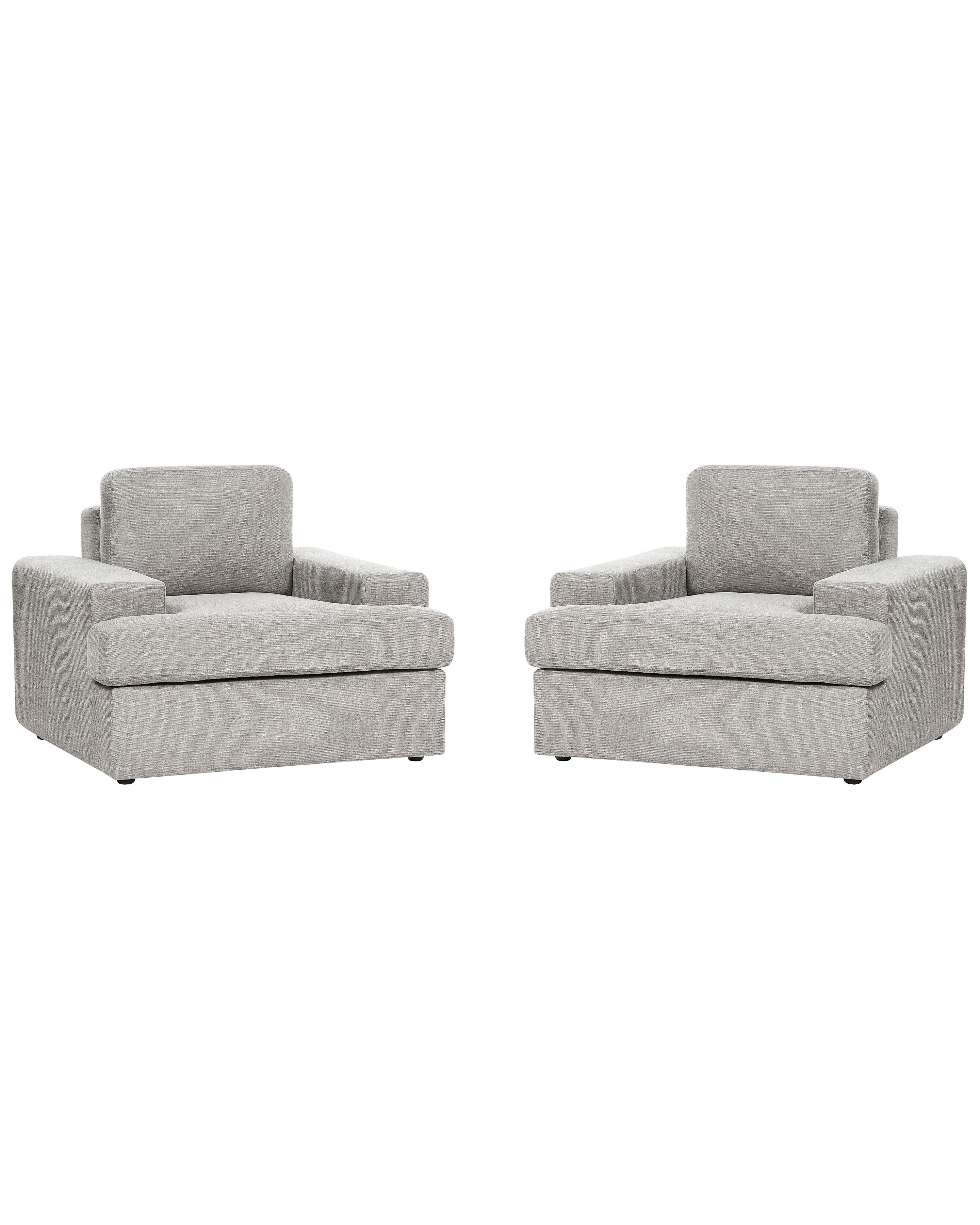 Set of 2 Armchairs ALLA Fabric Light Grey