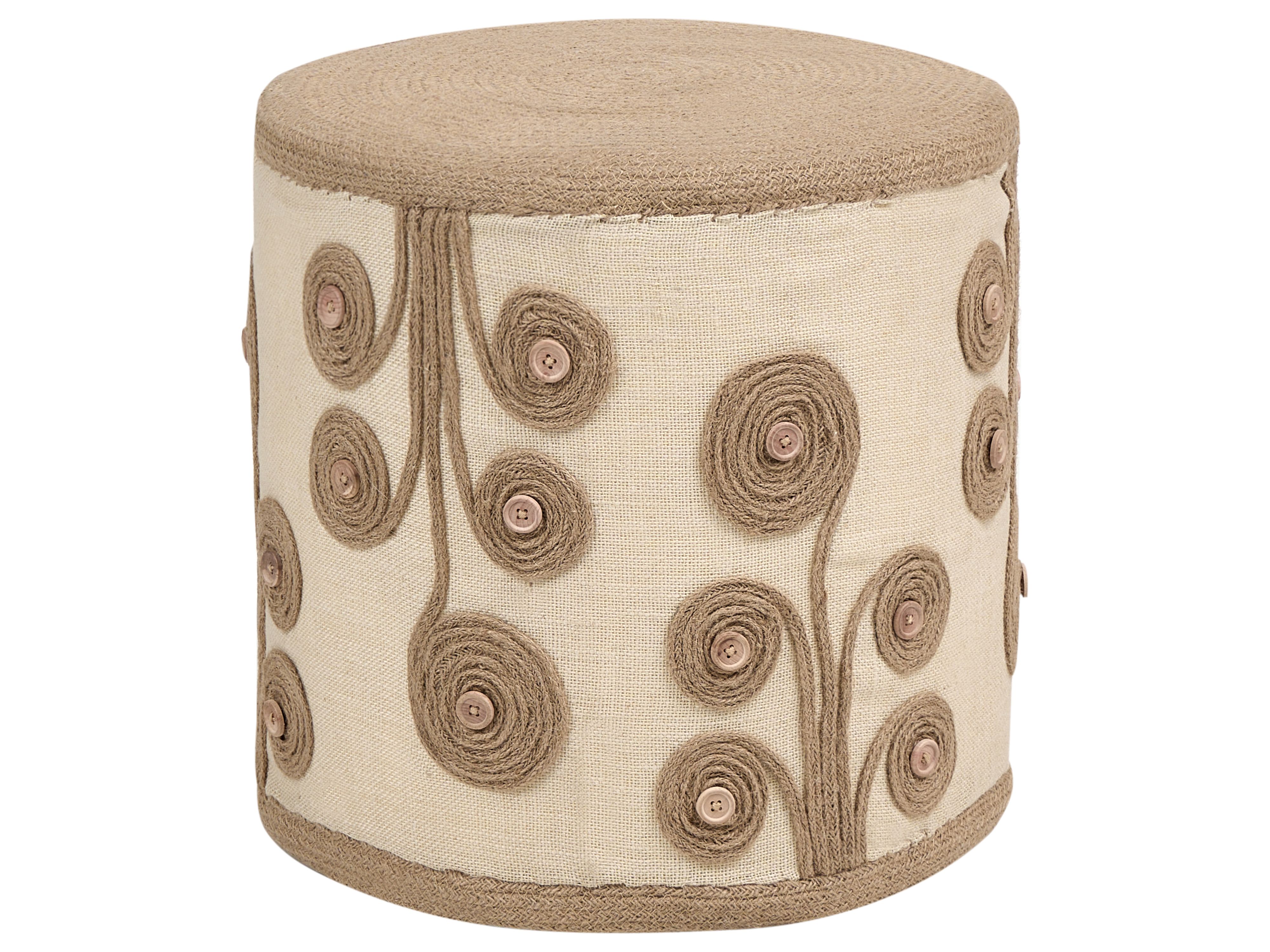 Pouffe DIMAN Jute White