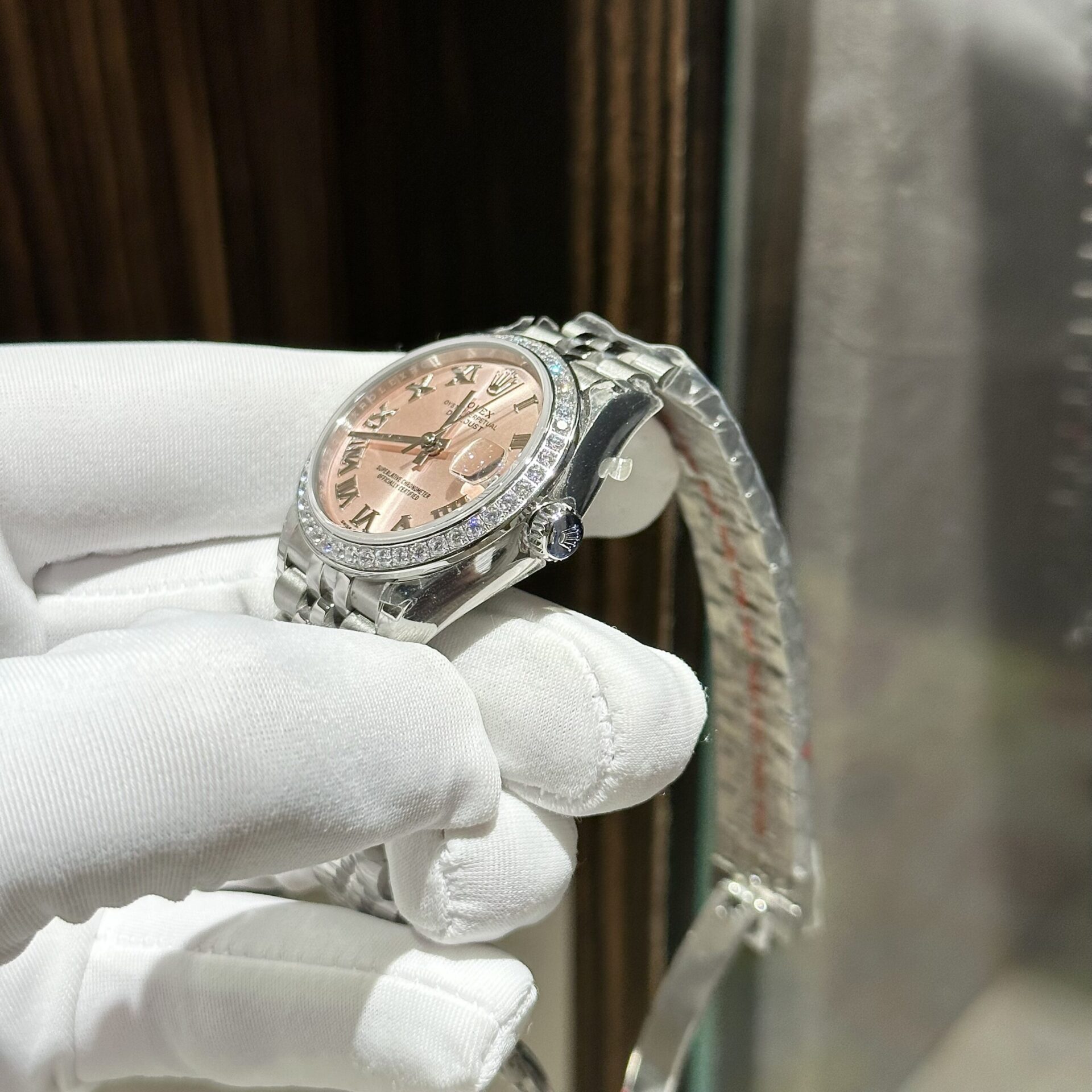 Rolex Rep 11 Watch DateJust Women s With Stone Bezel Jubilee Strap EW 31mm - Elite Watch Atelier