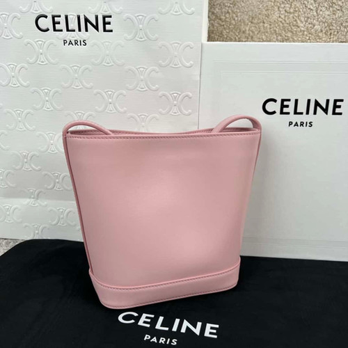 Celine CUIR TRIOMPHE Mini smooth cowhide bucket bag pink