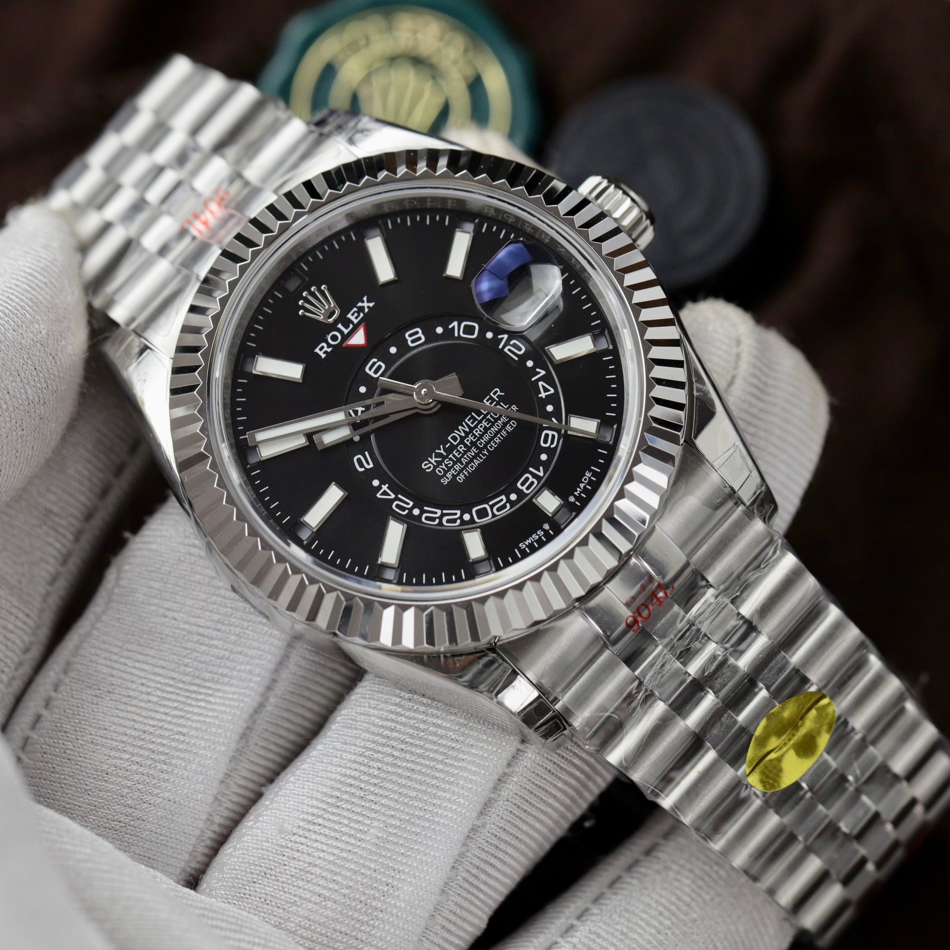Rolex Sky-Dweller Rep 11 Watch Black Dial Jubilee Strap Highest Quality 42mm - Top club