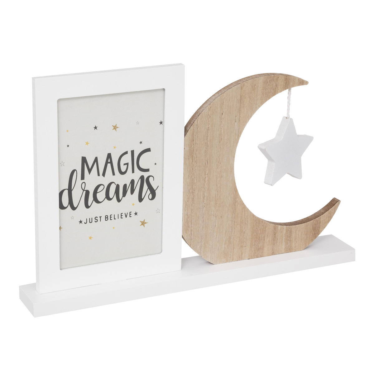 Kids photo frame "Moon" White, 10x15 cm