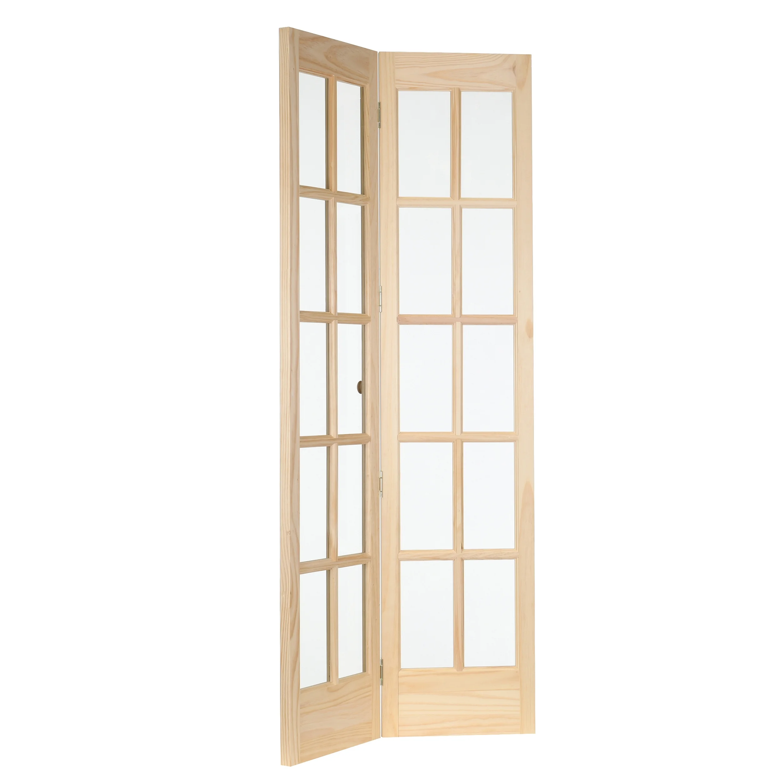 AWC Traditional Divided Glass Bifold Door fits 24"w x 80"h Unfinished Pine - Image 4